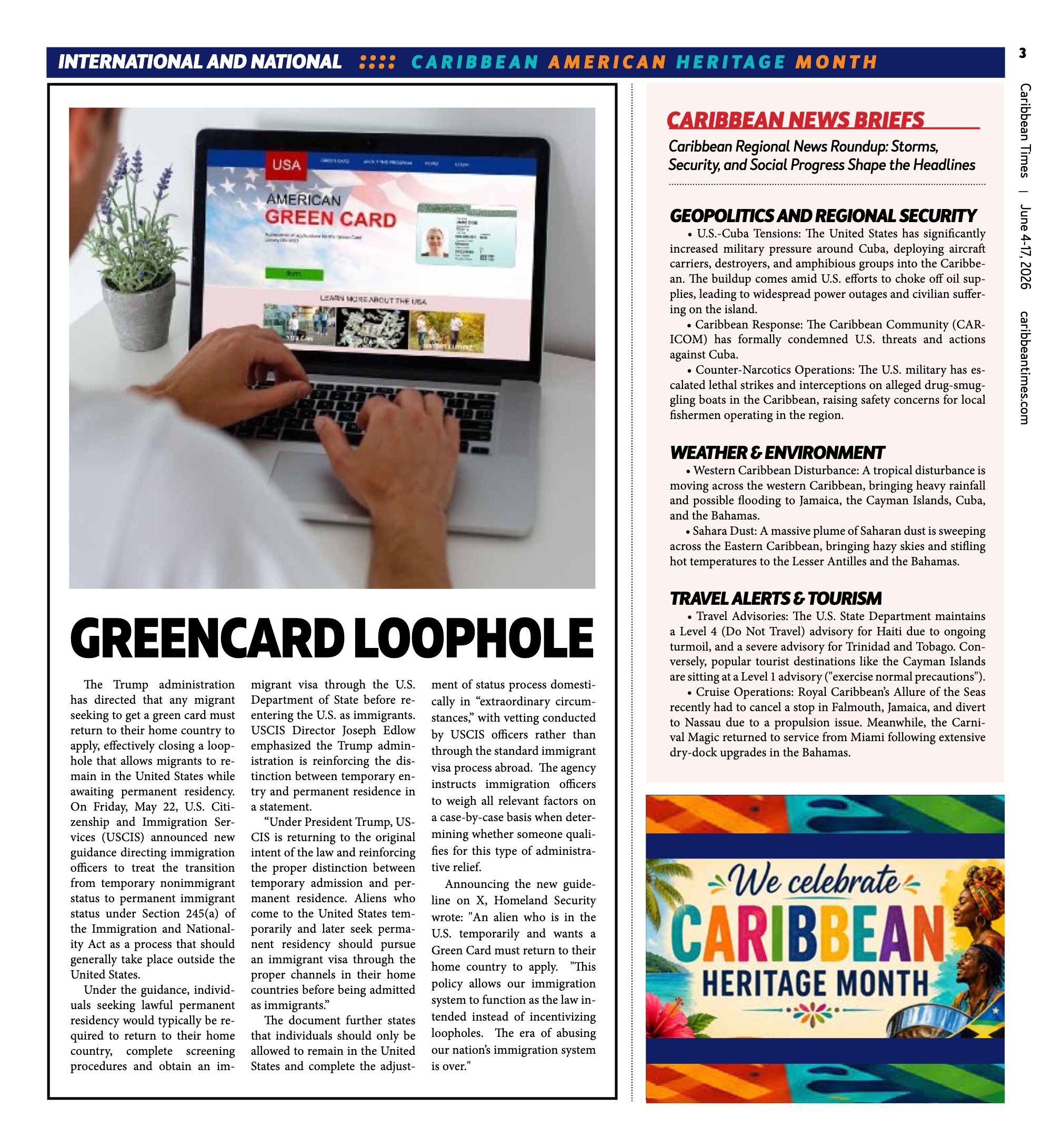 Caribbean Times News (June 3) — page 3