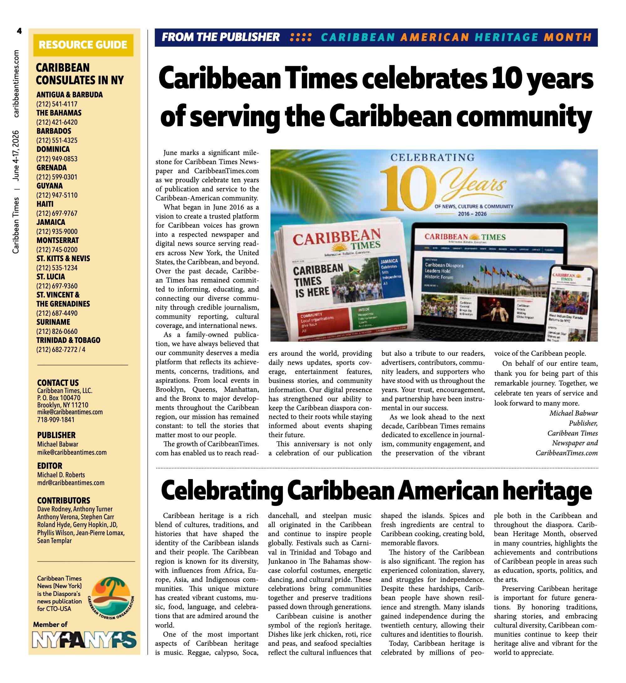 Caribbean Times News (June 3) — page 4