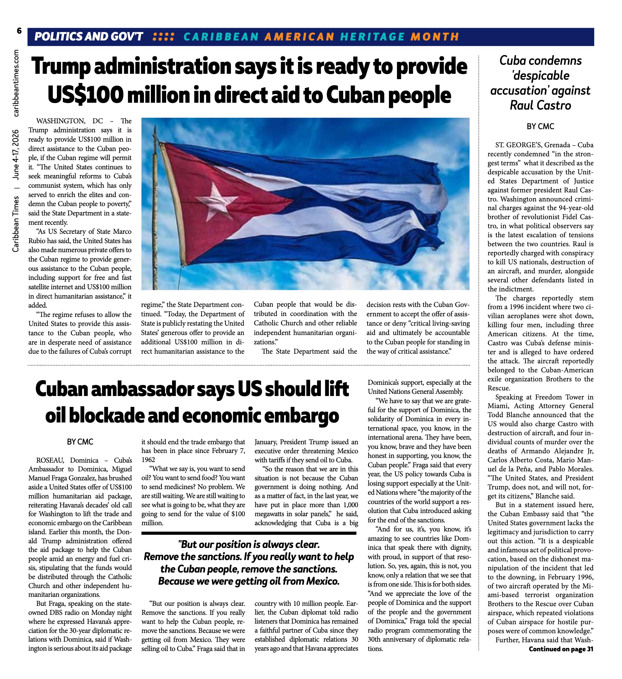 Caribbean Times News (June 3) — page 6