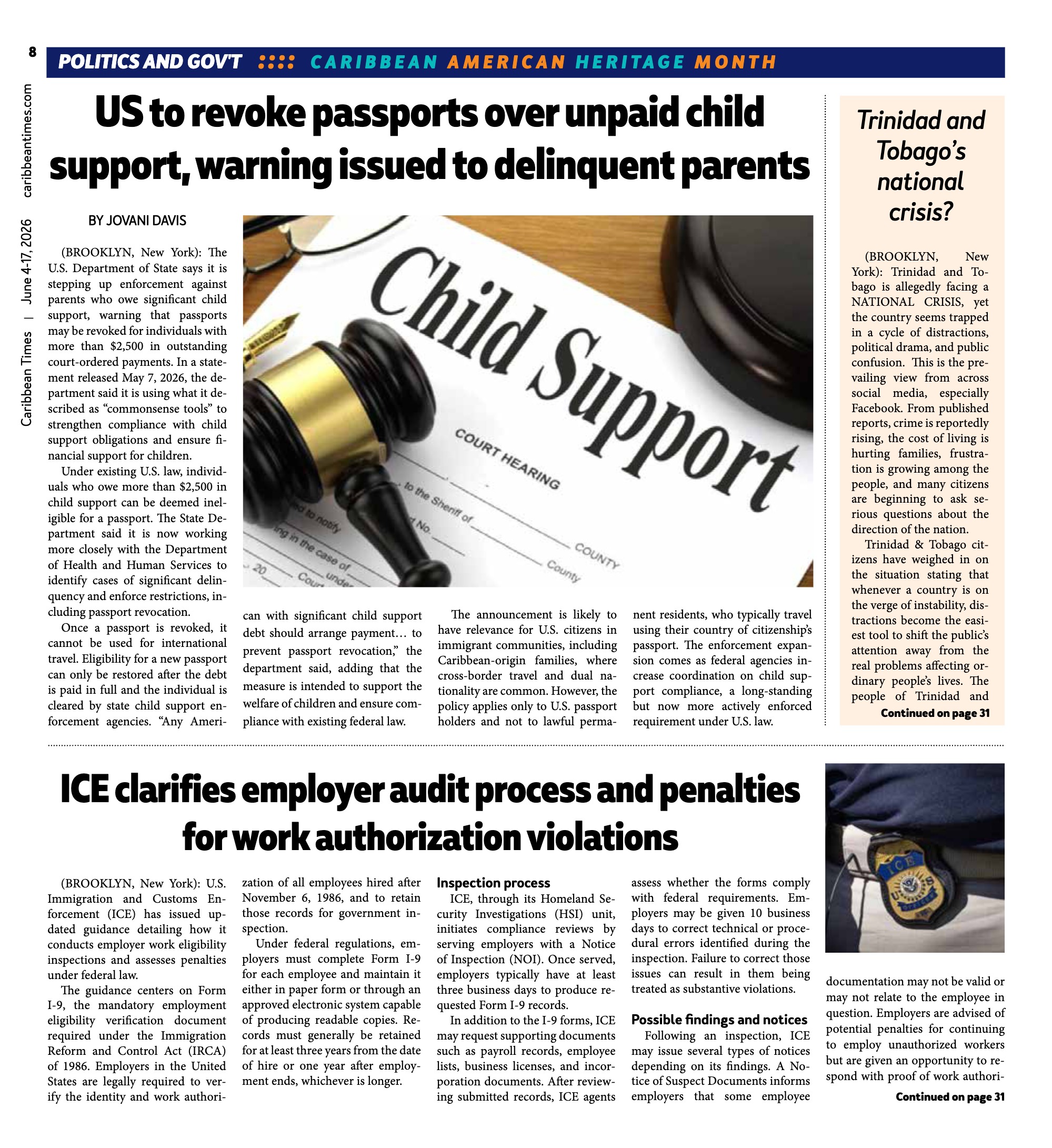 Caribbean Times News (June 3) — page 8