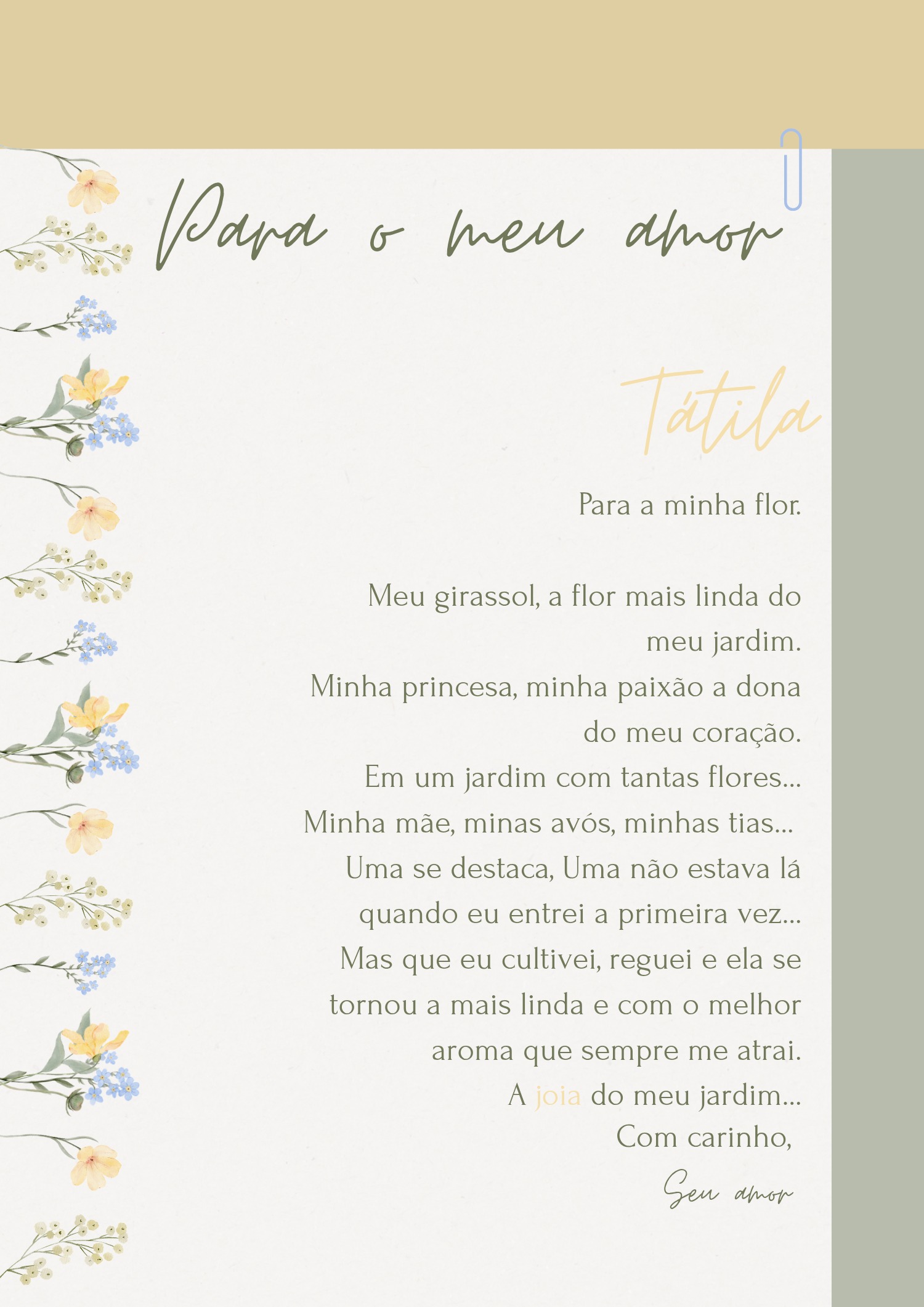 Carta ao meu amor..