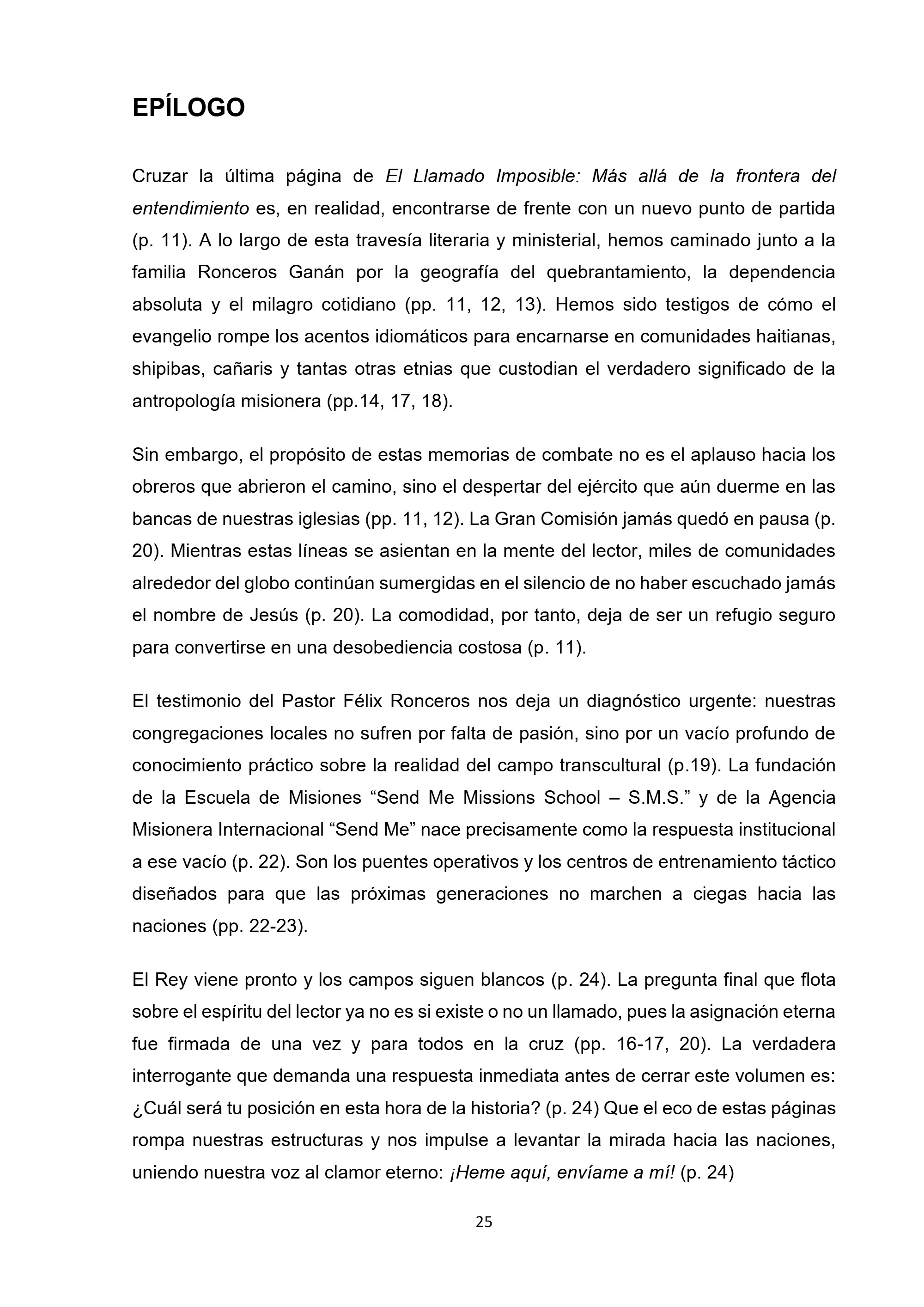 EL LLAMADO IMPOSIBLE — page 25