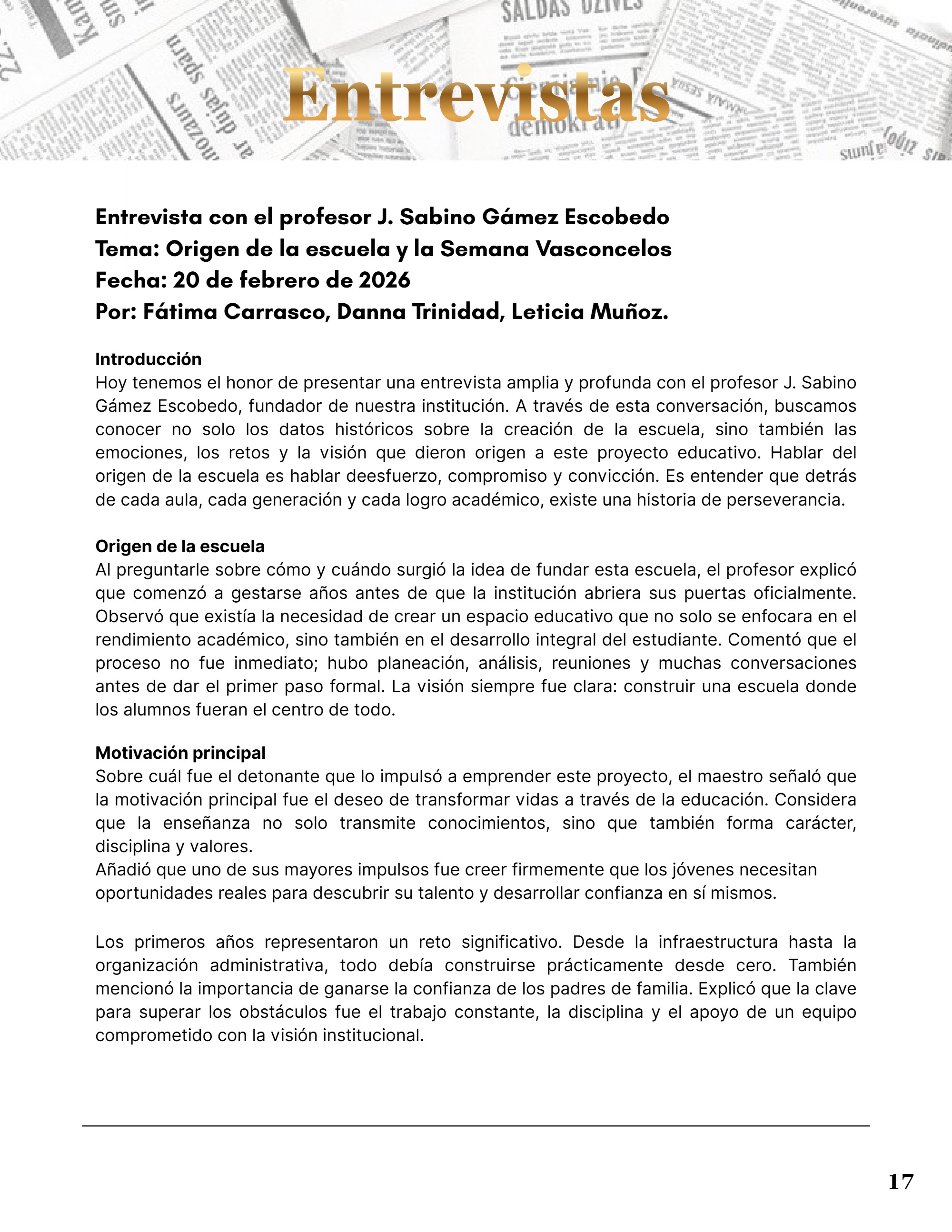 Voces de la Comunidad Vasconcelos — page 20