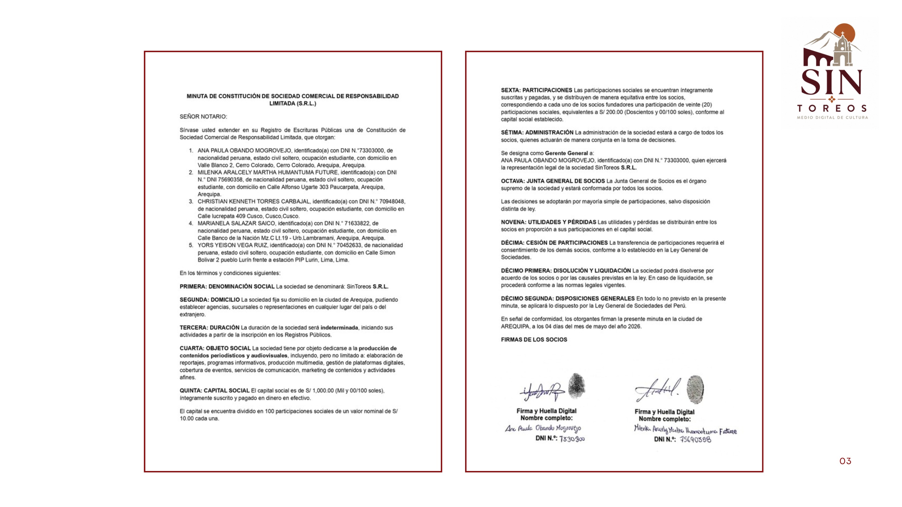 SINTOREOS  (3) — page 3