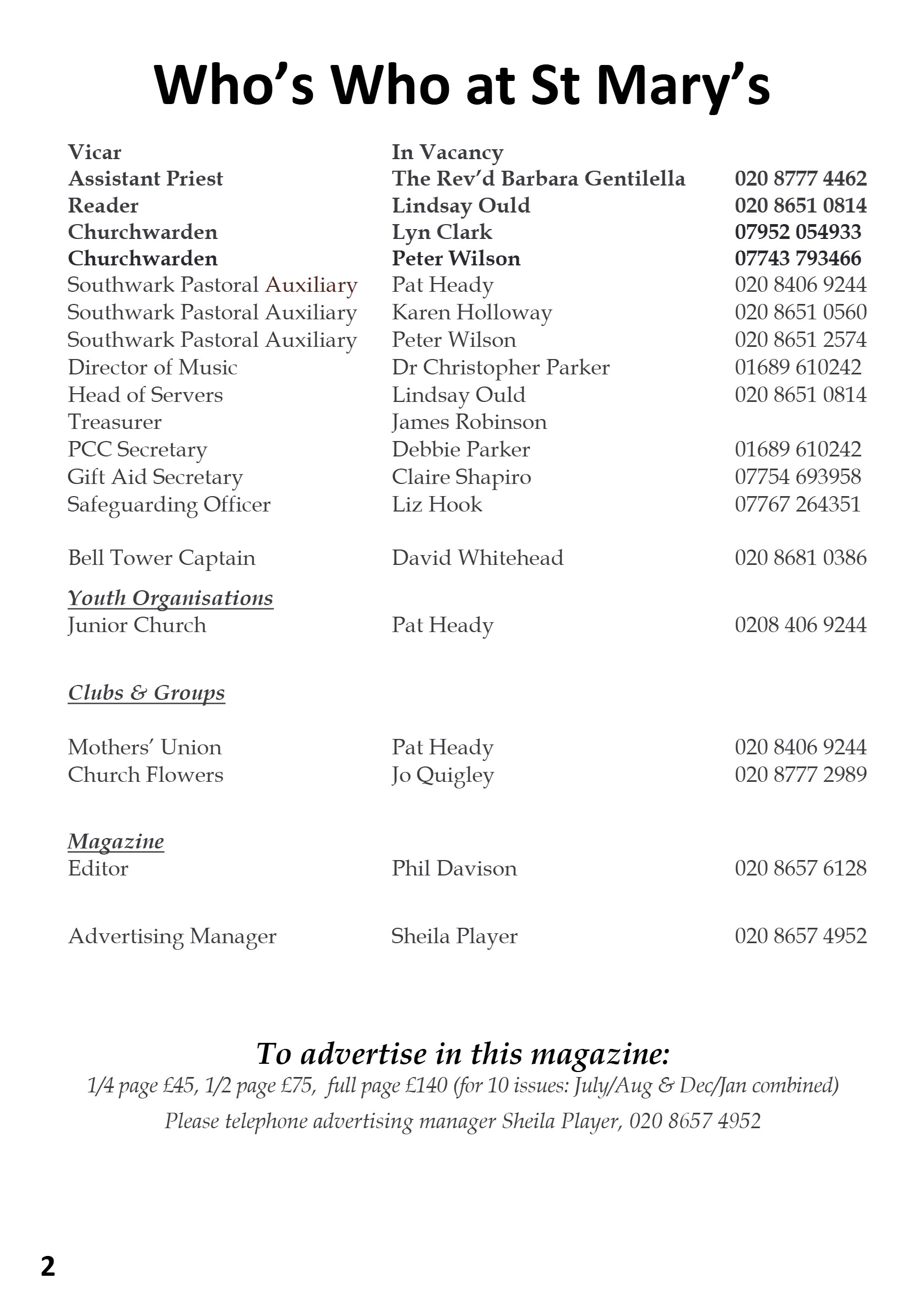 St Mary the Blessed Virgin Parish Magazine June 2026 — page 2