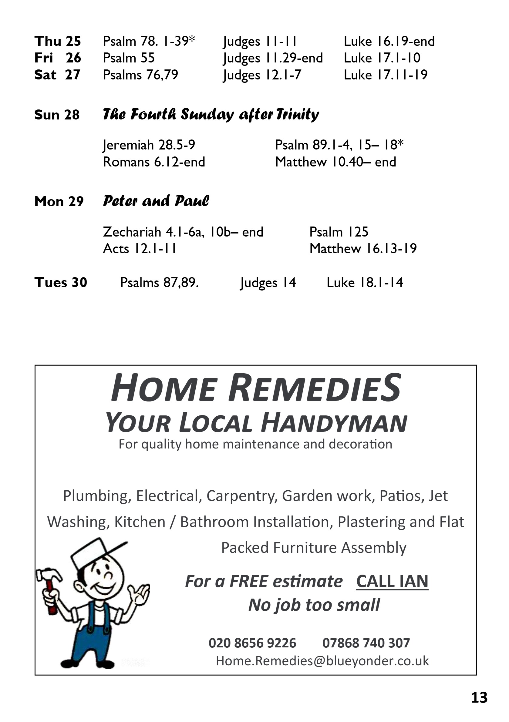 St Mary the Blessed Virgin Parish Magazine June 2026 — page 13