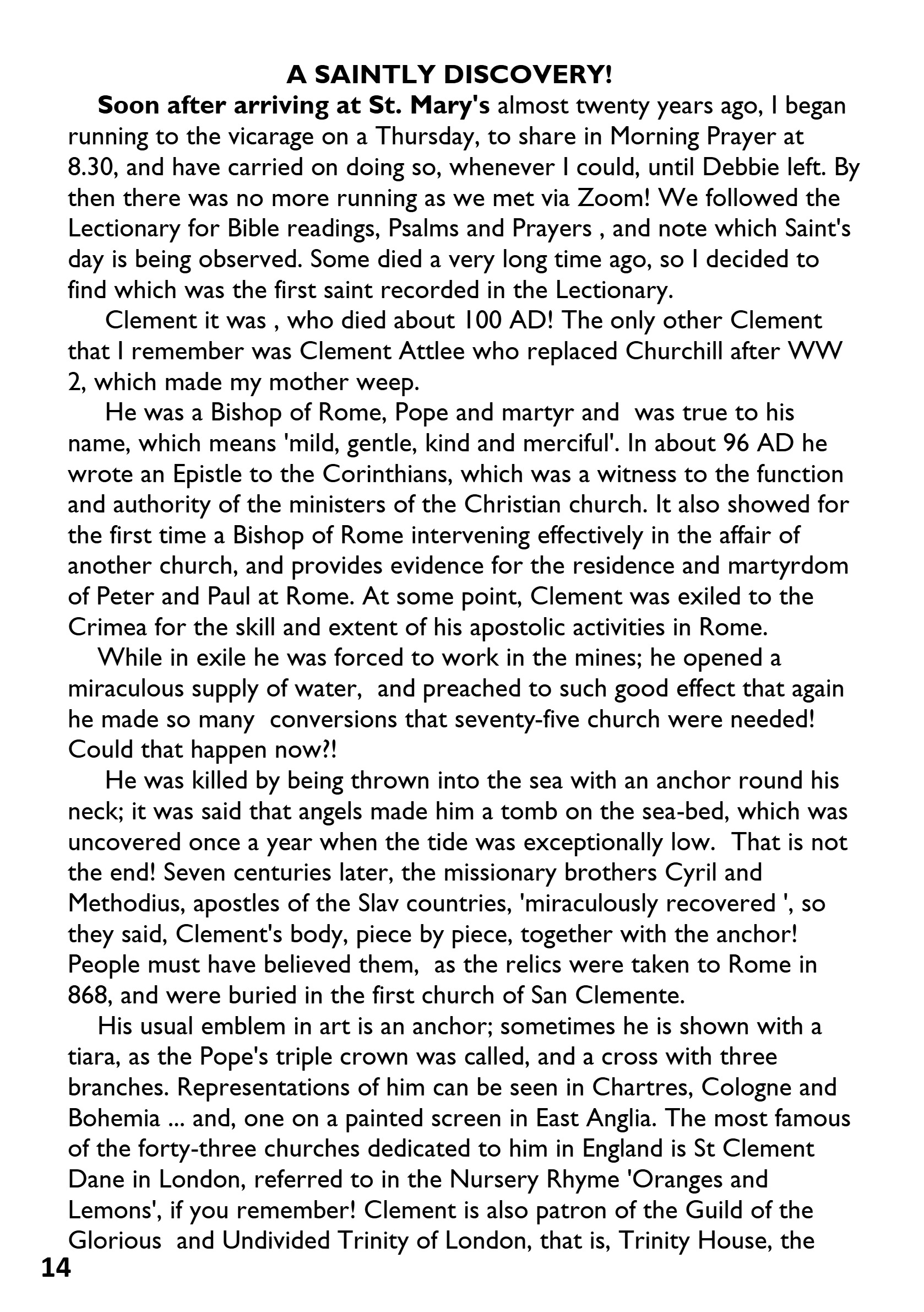 St Mary the Blessed Virgin Parish Magazine June 2026 — page 14
