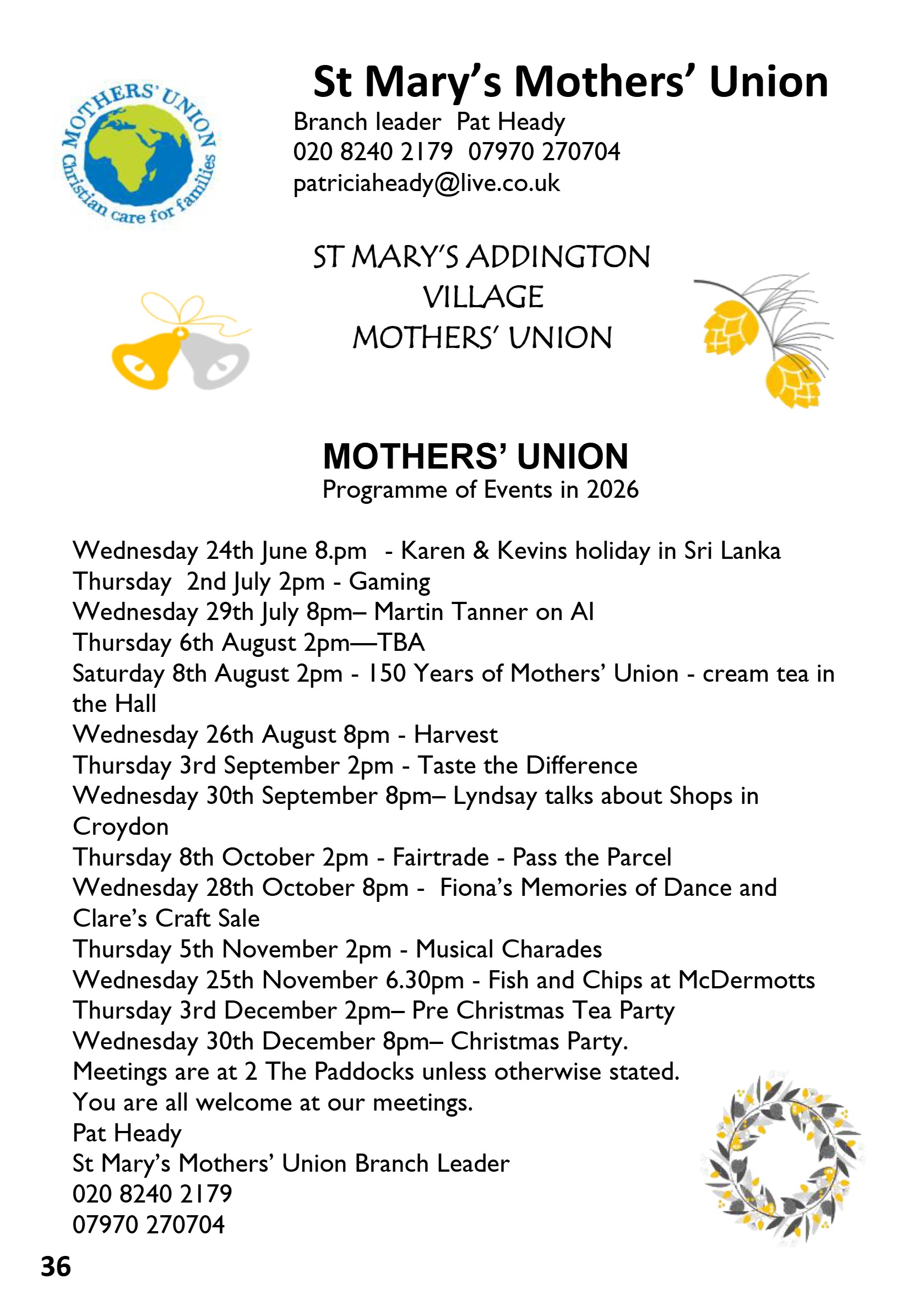 St Mary the Blessed Virgin Parish Magazine June 2026 — page 36