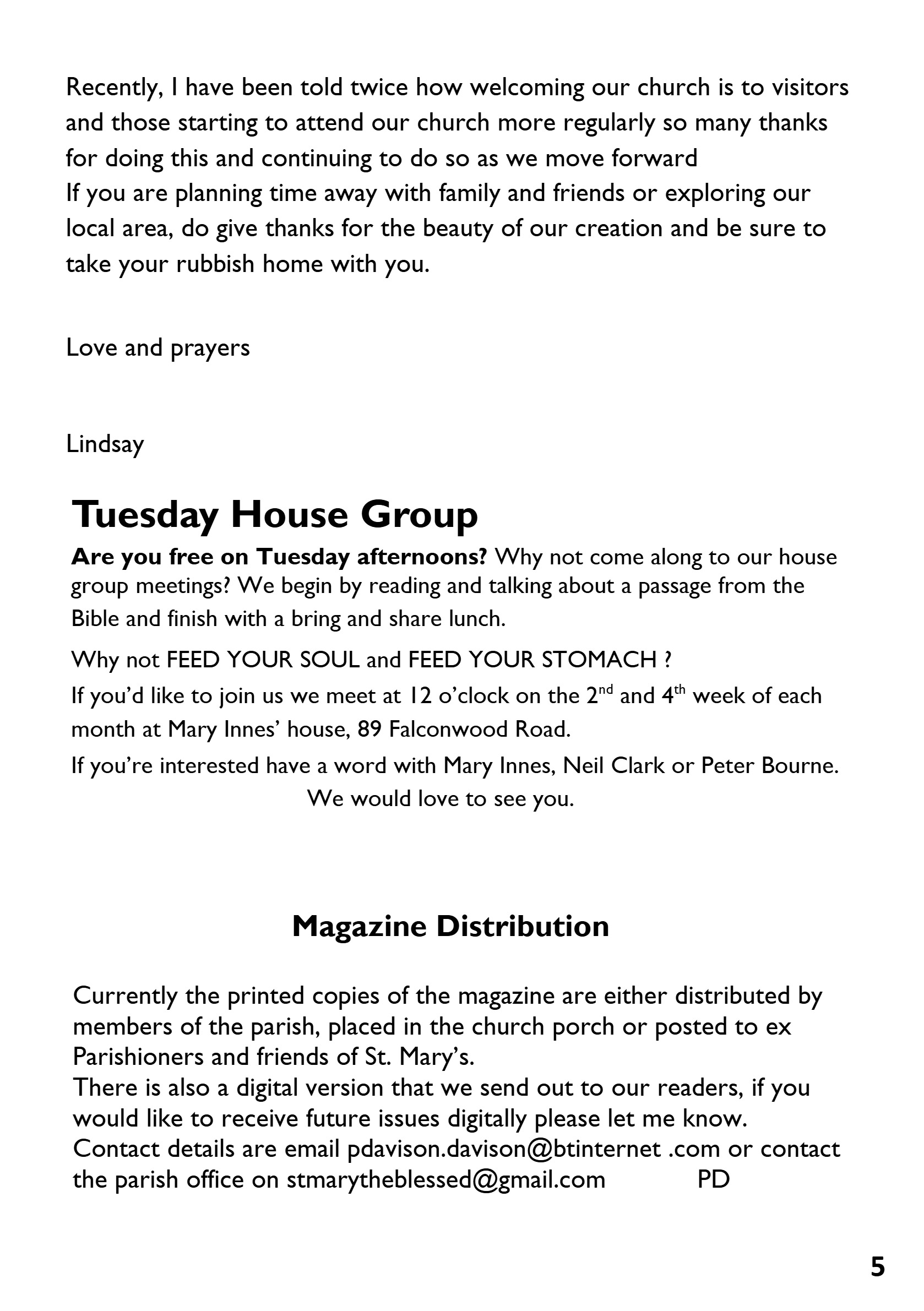 St Mary the Blessed Virgin Parish Magazine June 2026 — page 5