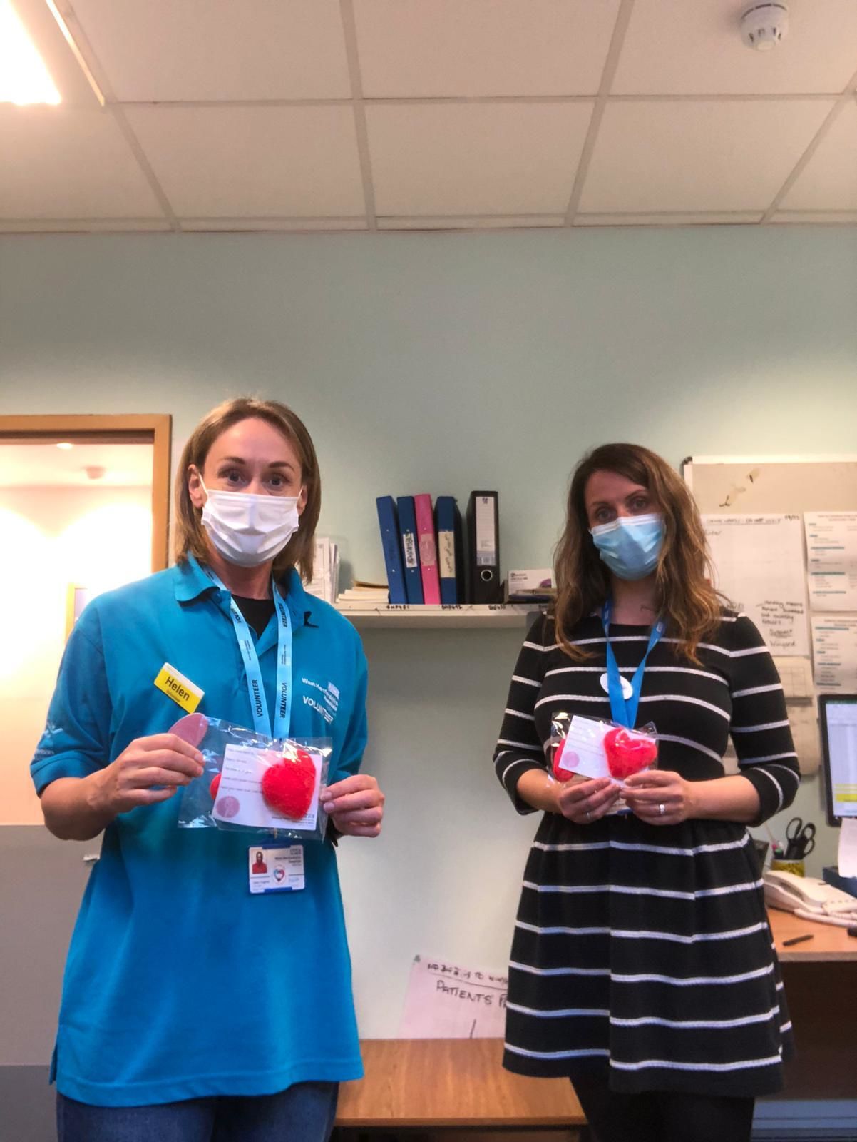 Helen with Deborah Beard, Volunteers Coordinator at West Hertfordshire Hospitals NHS Trust