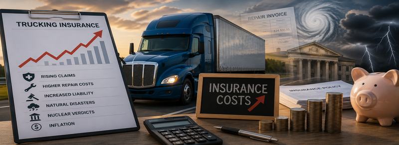 Trucking insurance costs continue to rise as carriers face higher claim severity, increasing repair costs, large liability settlements, litigation, inflation, and changing risk exposure
