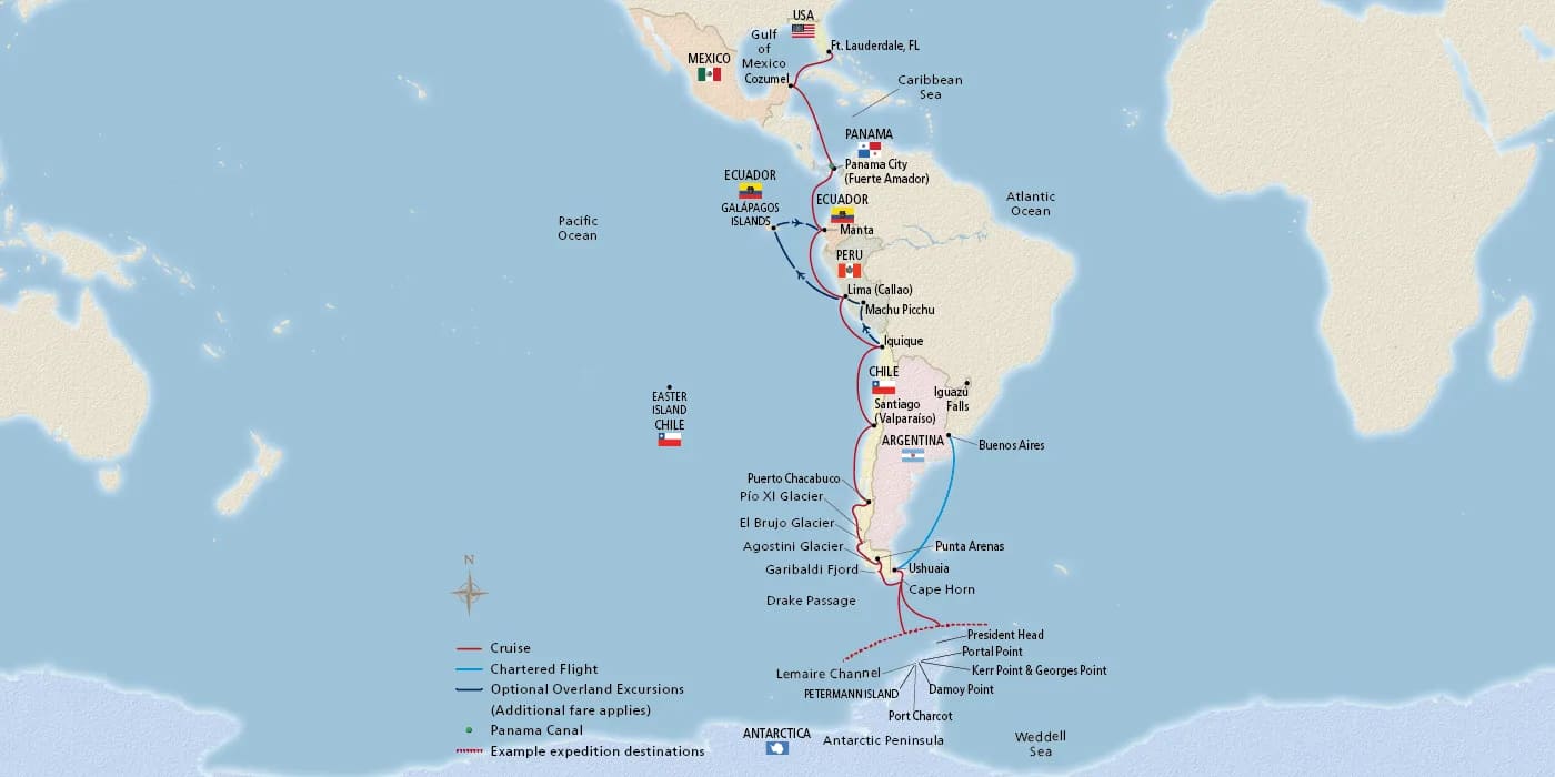 Antarctic Explorer & the Americas | Map
