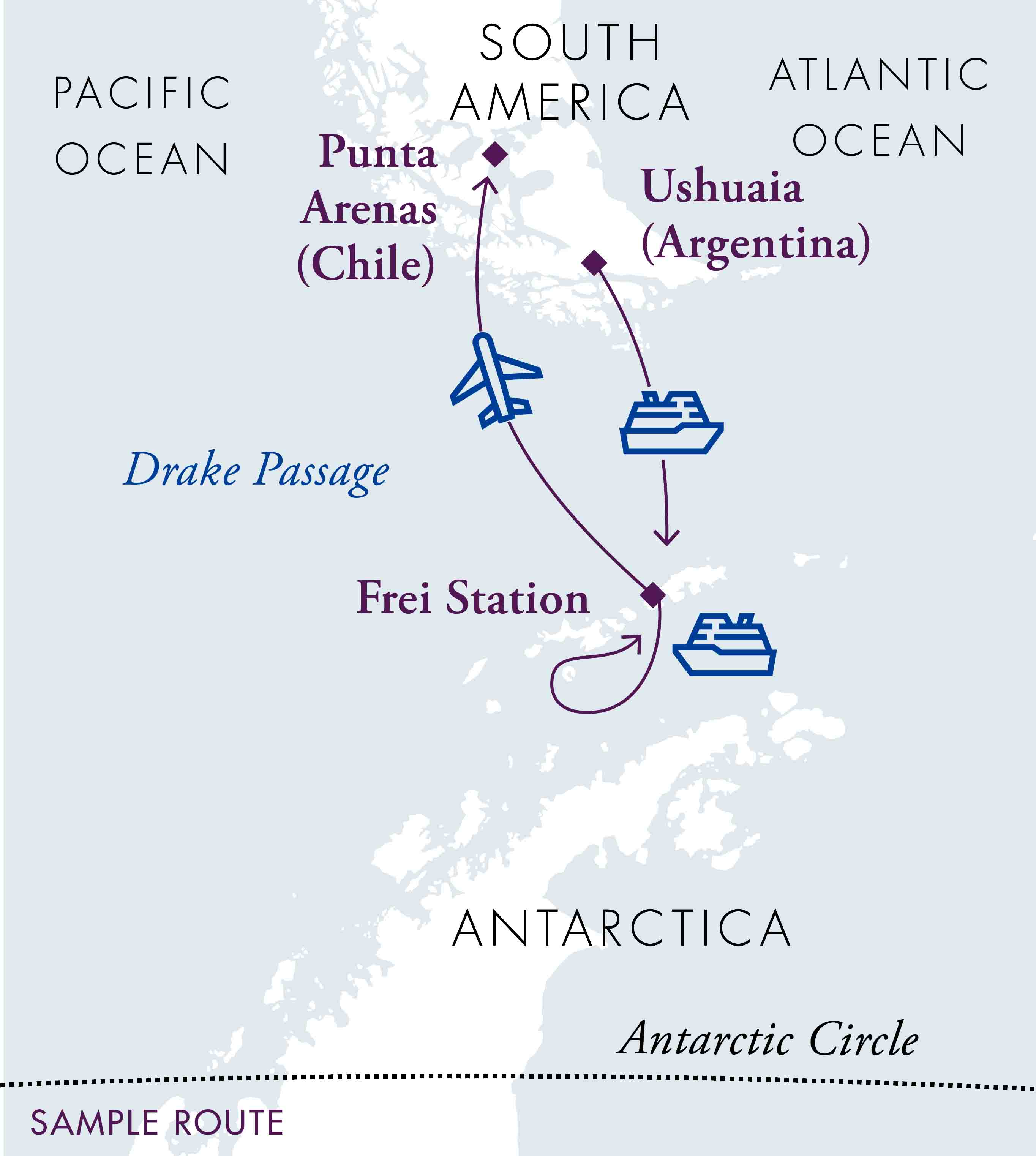 Antarctica Express Air-Cruise | Map