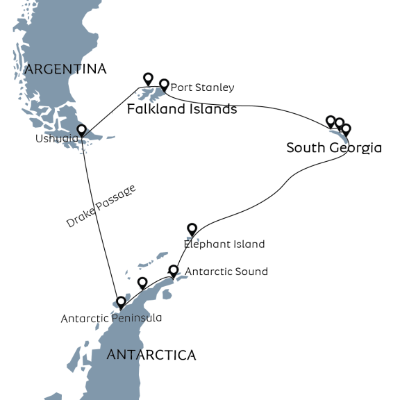Falkland Islands, South Georgia & Antarctica | Map