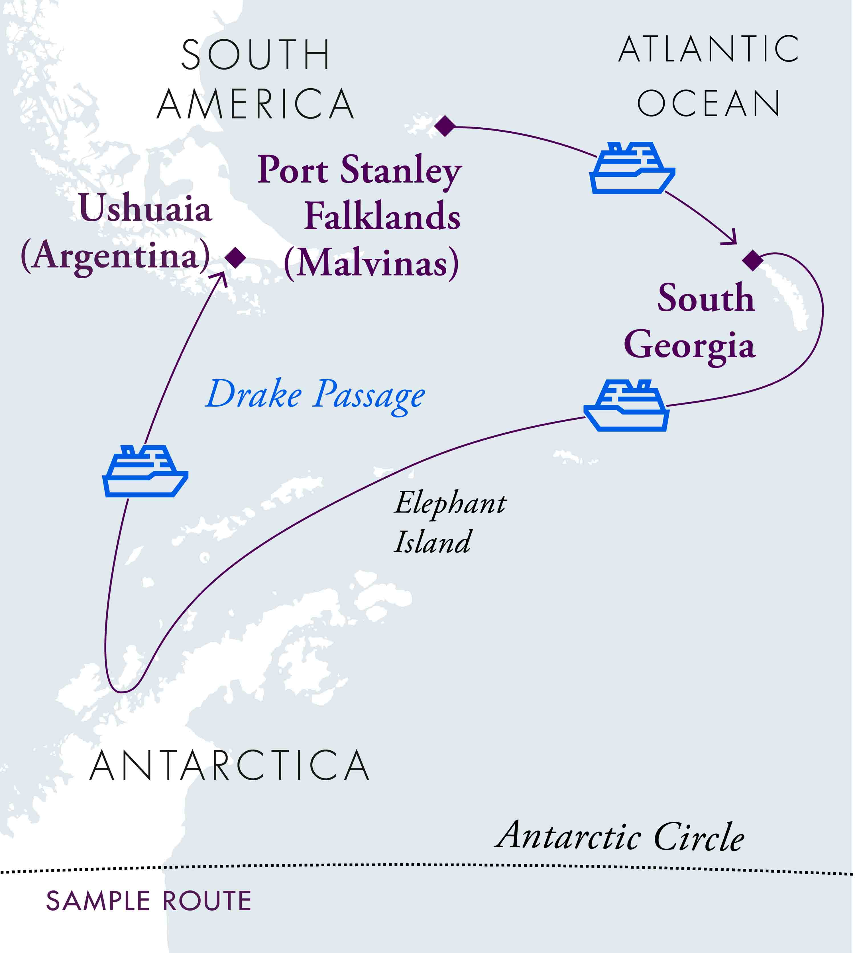 Falklands (Malvinas), South Georgia & Antarctica