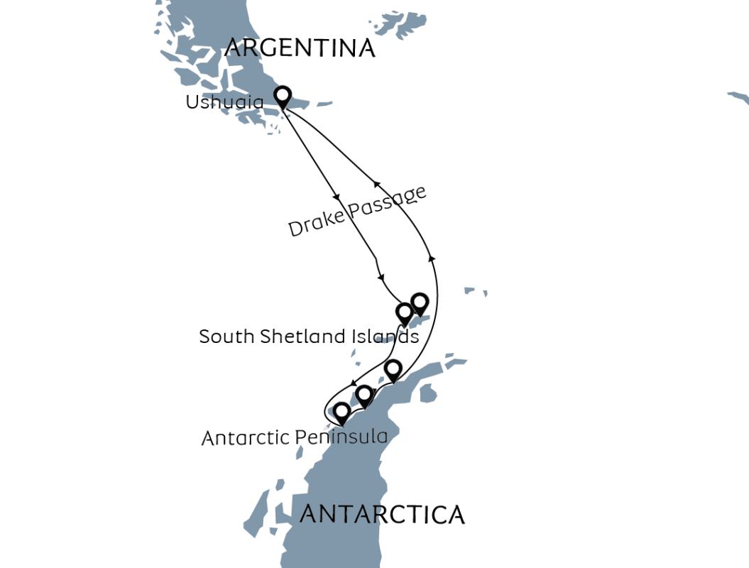 Halal Cruise - South Shetland Islands & Antarctic Peninsula | Map