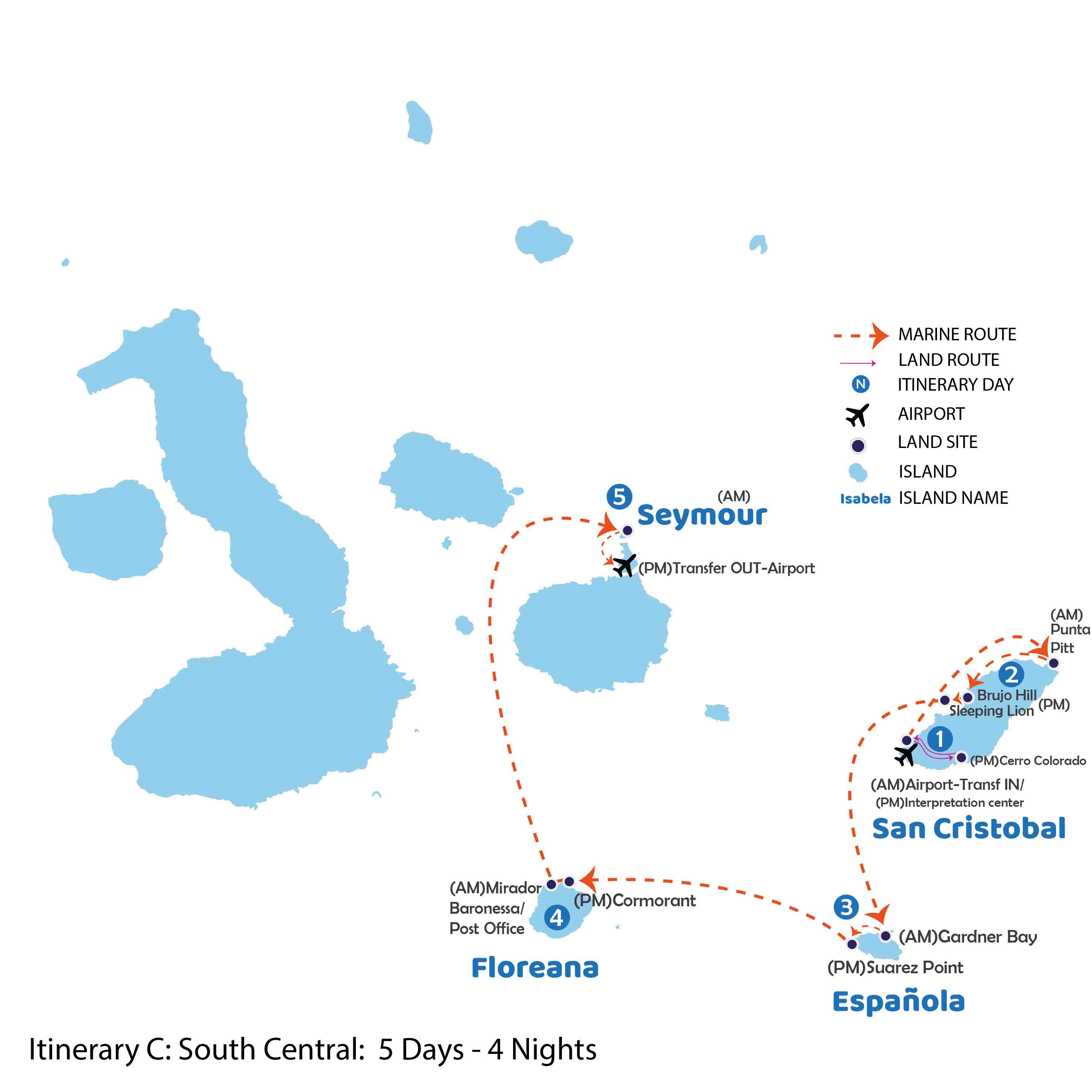 Itinerario Centro Sur | Map