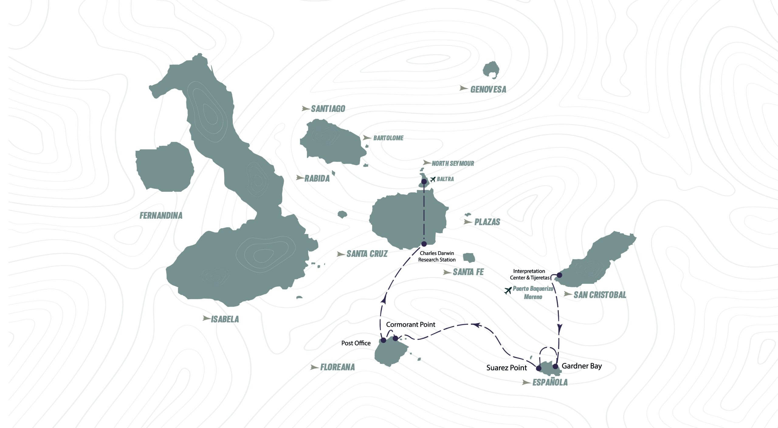 4-Day Galapagos Cruise to Eastern Islands: Your Ultimate Exploration Experience | Map