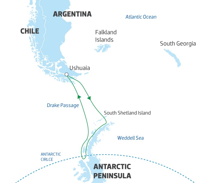 Journey To The Antarctic circle | Antarctica Map