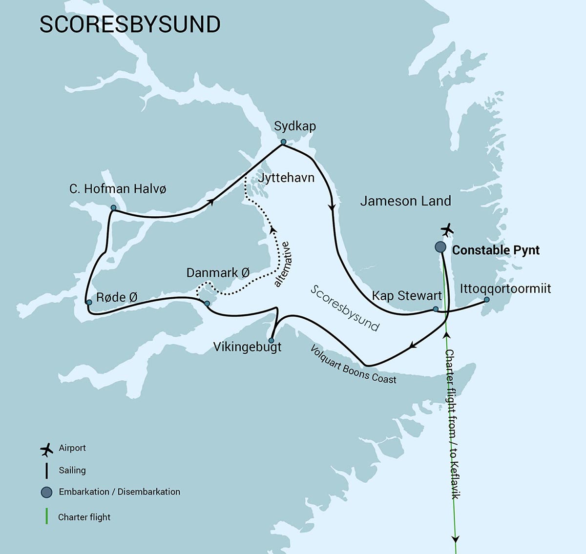 Scoresby Sund - Aurora Borealis Fly & Sail