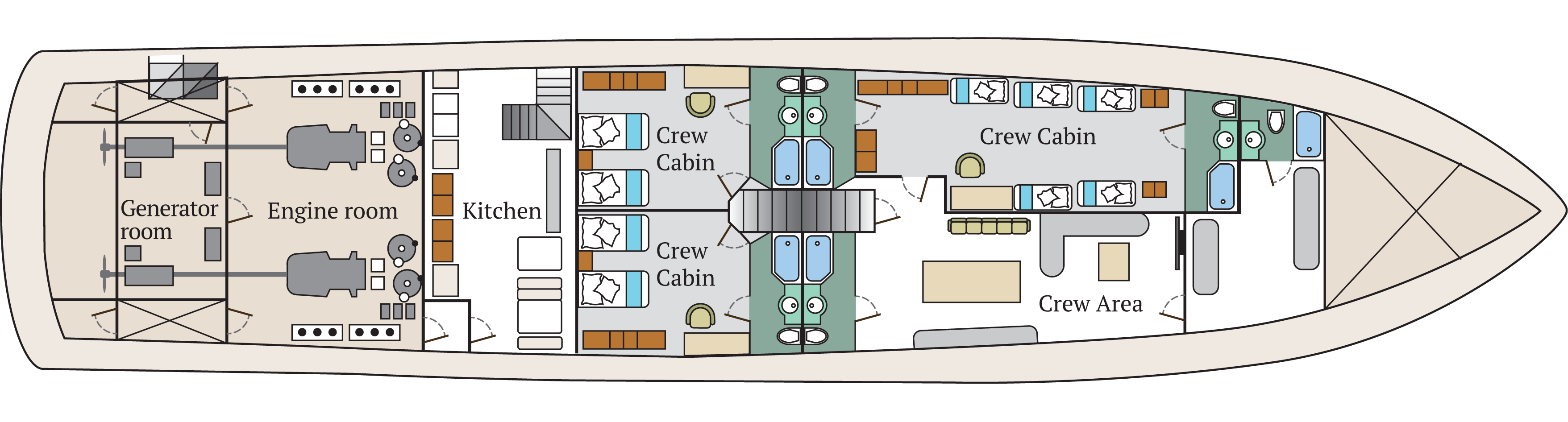 Lower deck | M/Y Infinity