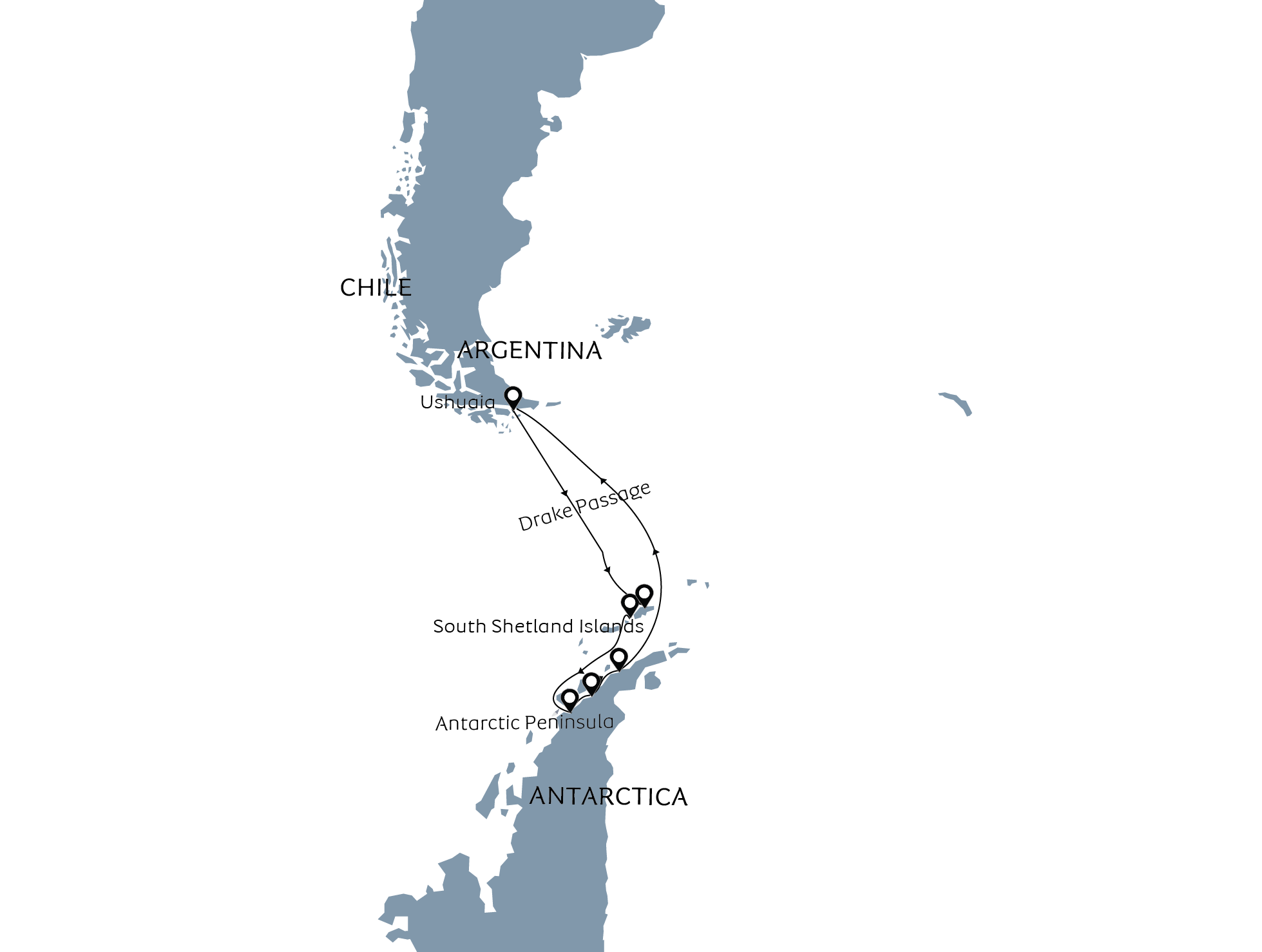 South Shetland Islands and Antarctic Peninsula | Map