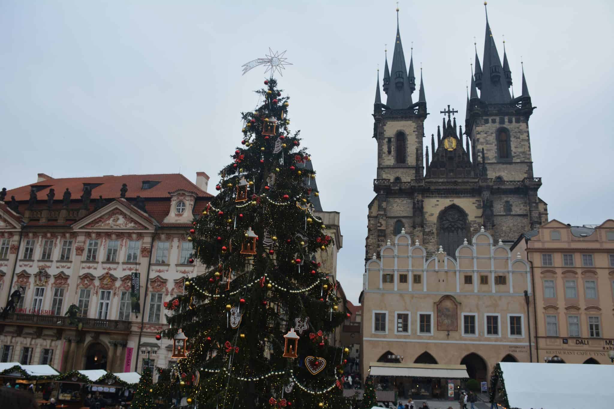 Kerstversiering in Praag 
