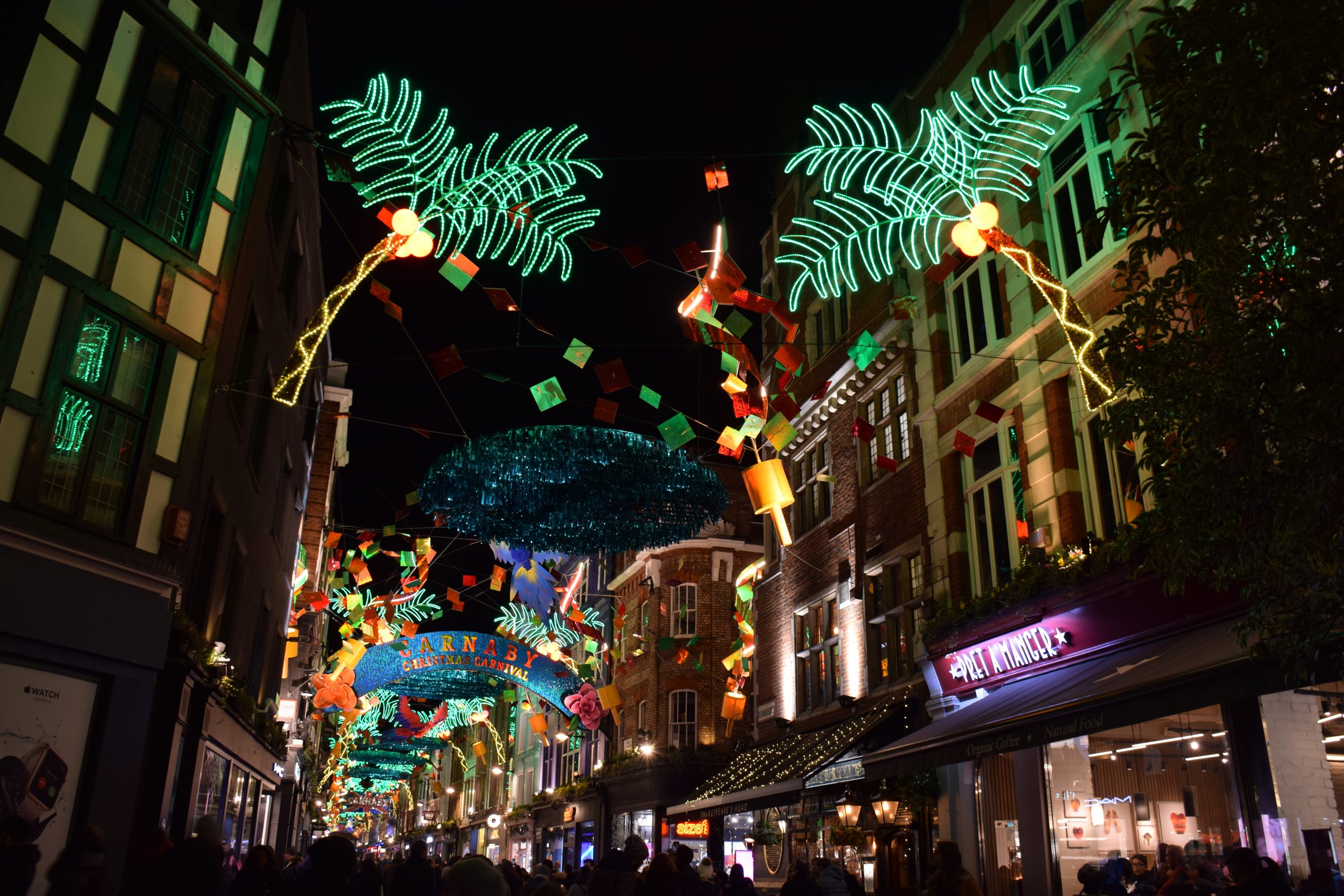 Canarby Street tijdens kerst in Londen