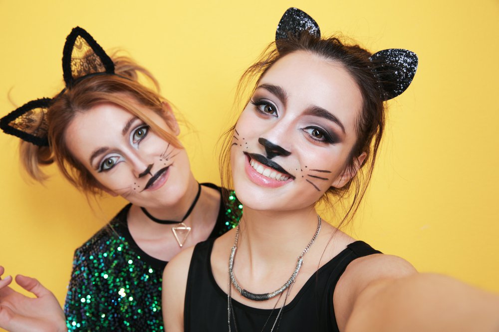 Young Girls having  Halloween look