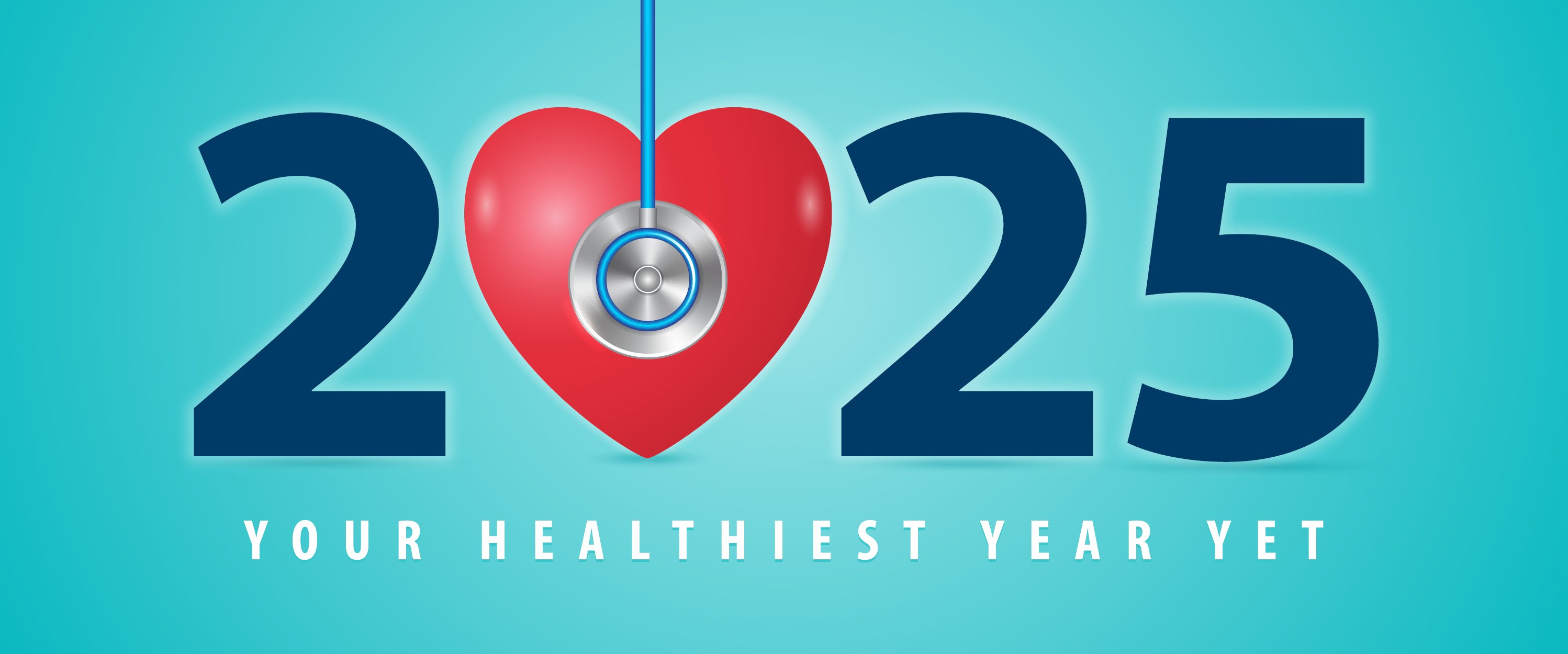 2025 health campaign with heart and stethoscope at Peak Vista Community Health Center