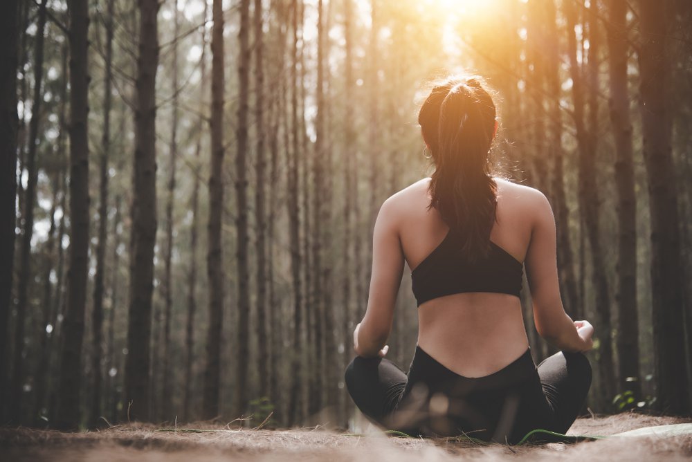 woman doing yoga