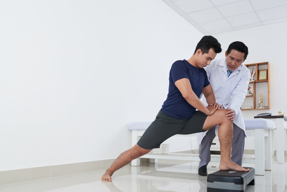 Man doing physical therapy