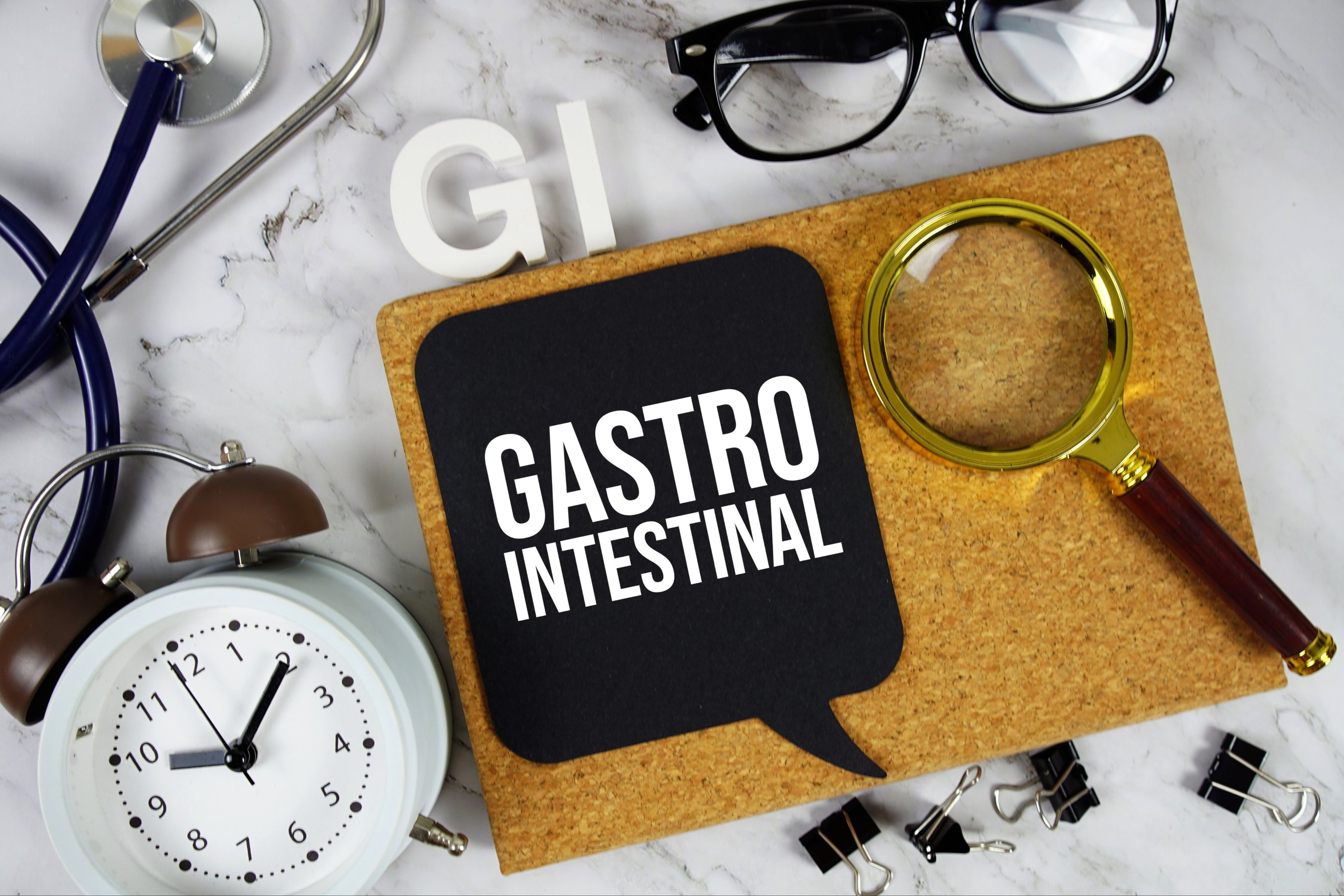 Gastrointestinal acronym with stethoscope