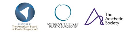 Logos for The American Board of Plastic Surgery, American Society of Plastic Surgeons, and The Aesthetic Society.
