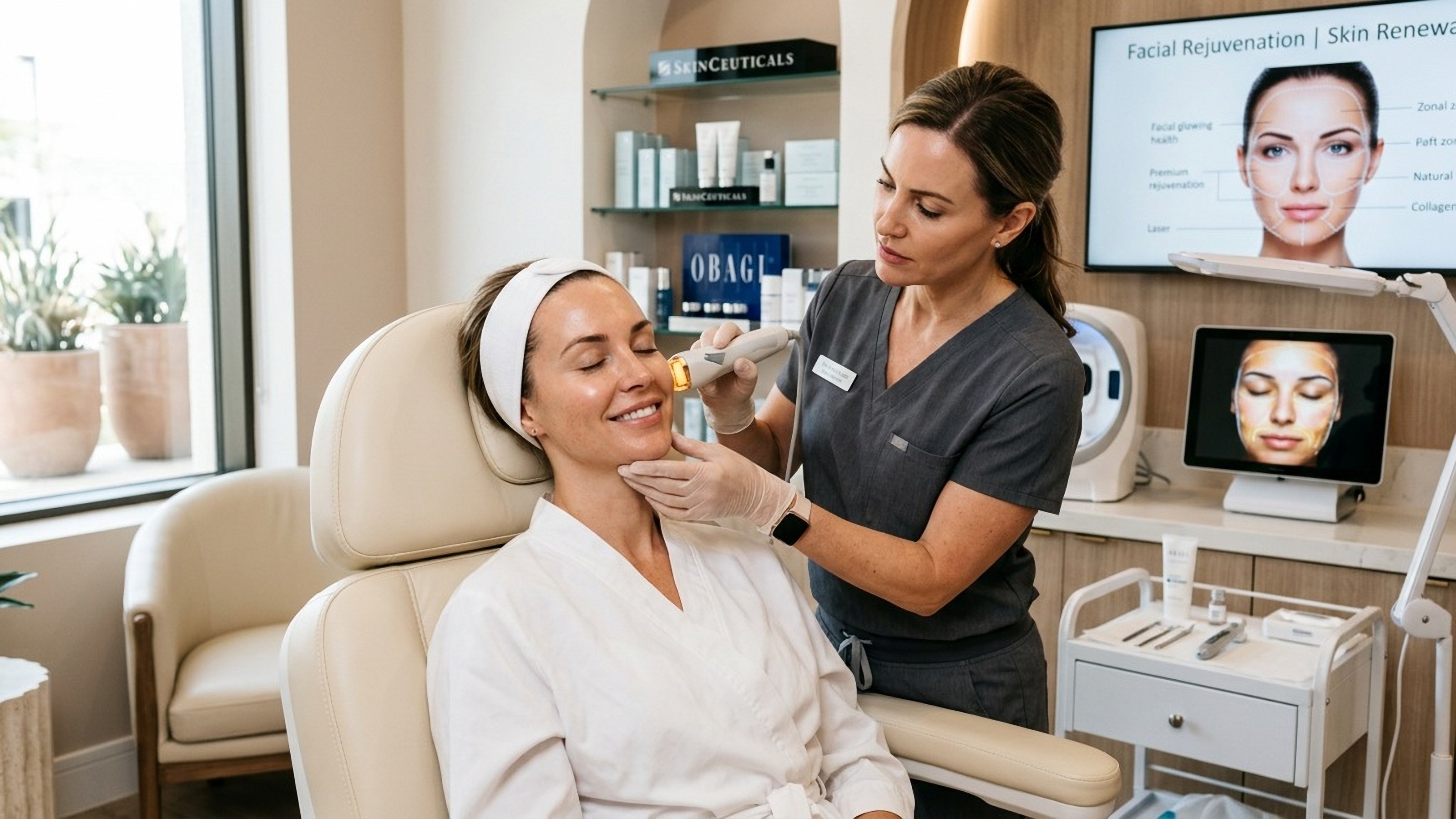 Learn how facial rejuvenation treatments improve skin texture, collagen production, wrinkles, acne scars, and overall skin health at Prestige MedSpa.