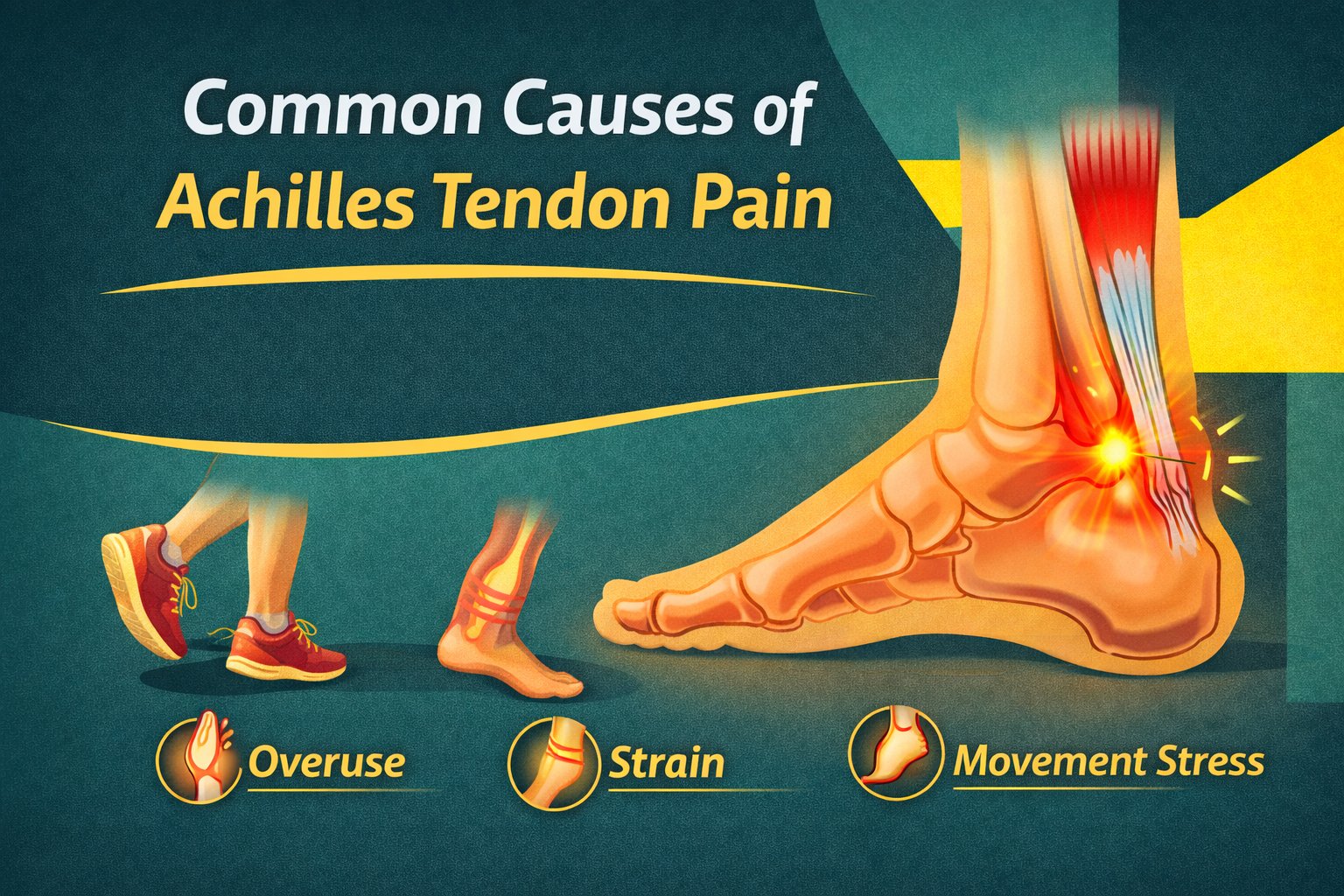 Learn common causes of Achilles tendon pain and how to treat it and prevent further injury.