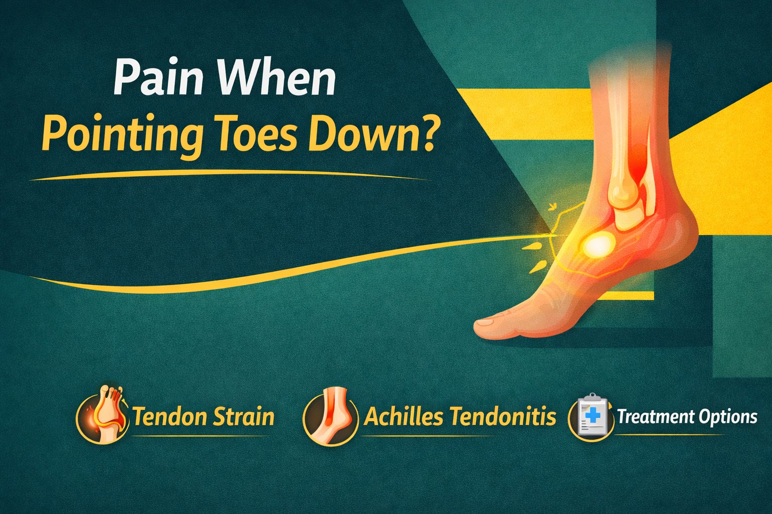 Pain when pointing your toes down? Learn causes, symptoms, and treatment options for ankle and foot pain.
