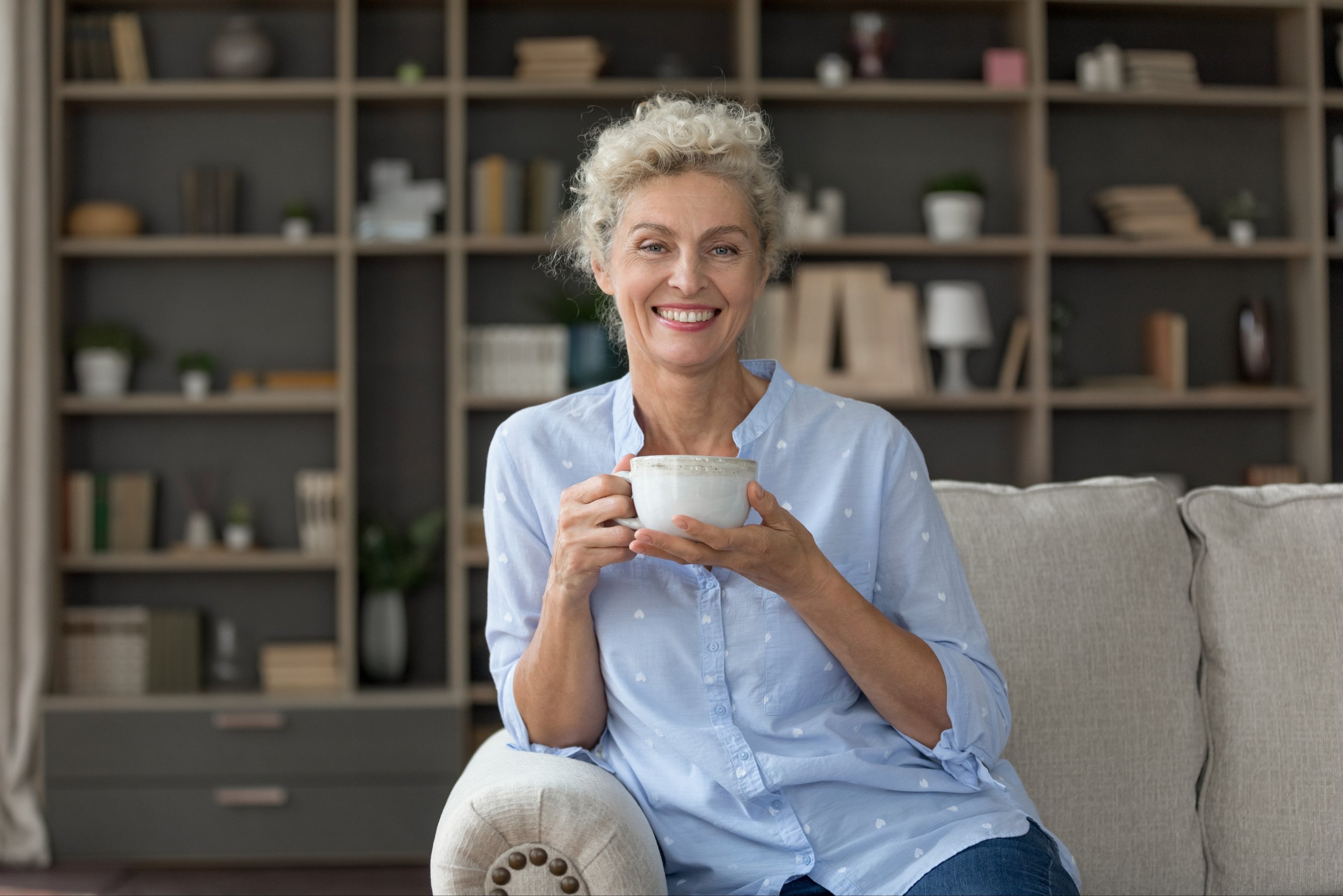 Domestic comfort with cup of tea