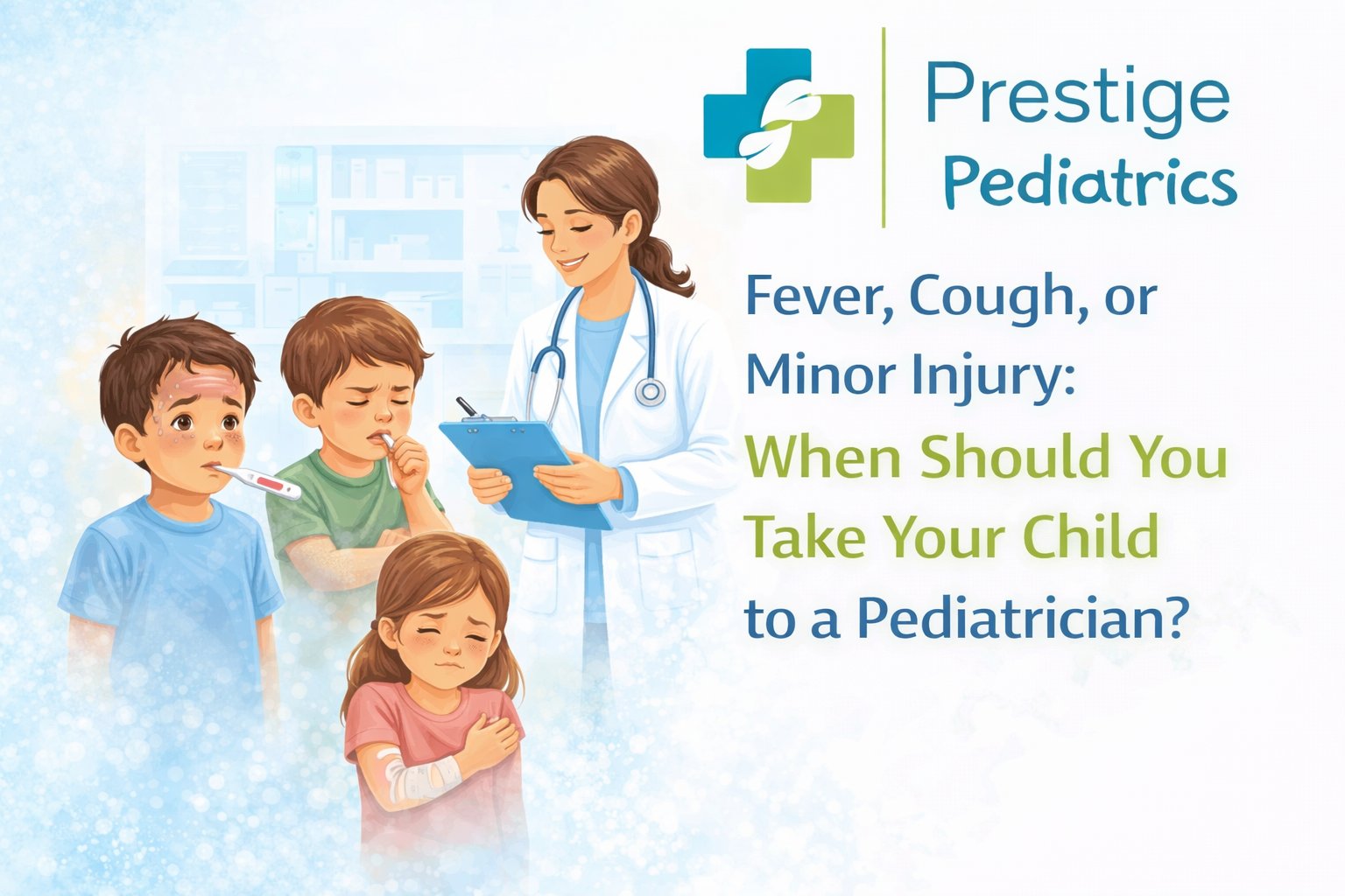 Know when common symptoms like fever, cough, or injuries require a pediatric visit and when home care is enough.