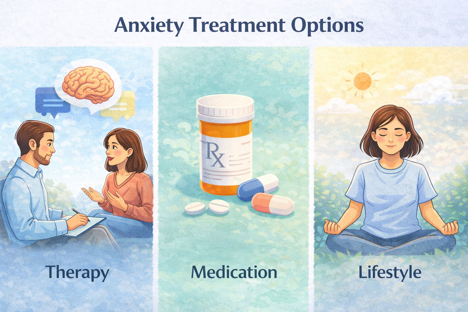 Explore anxiety treatment options including therapy, medications, and lifestyle changes to improve mental health.