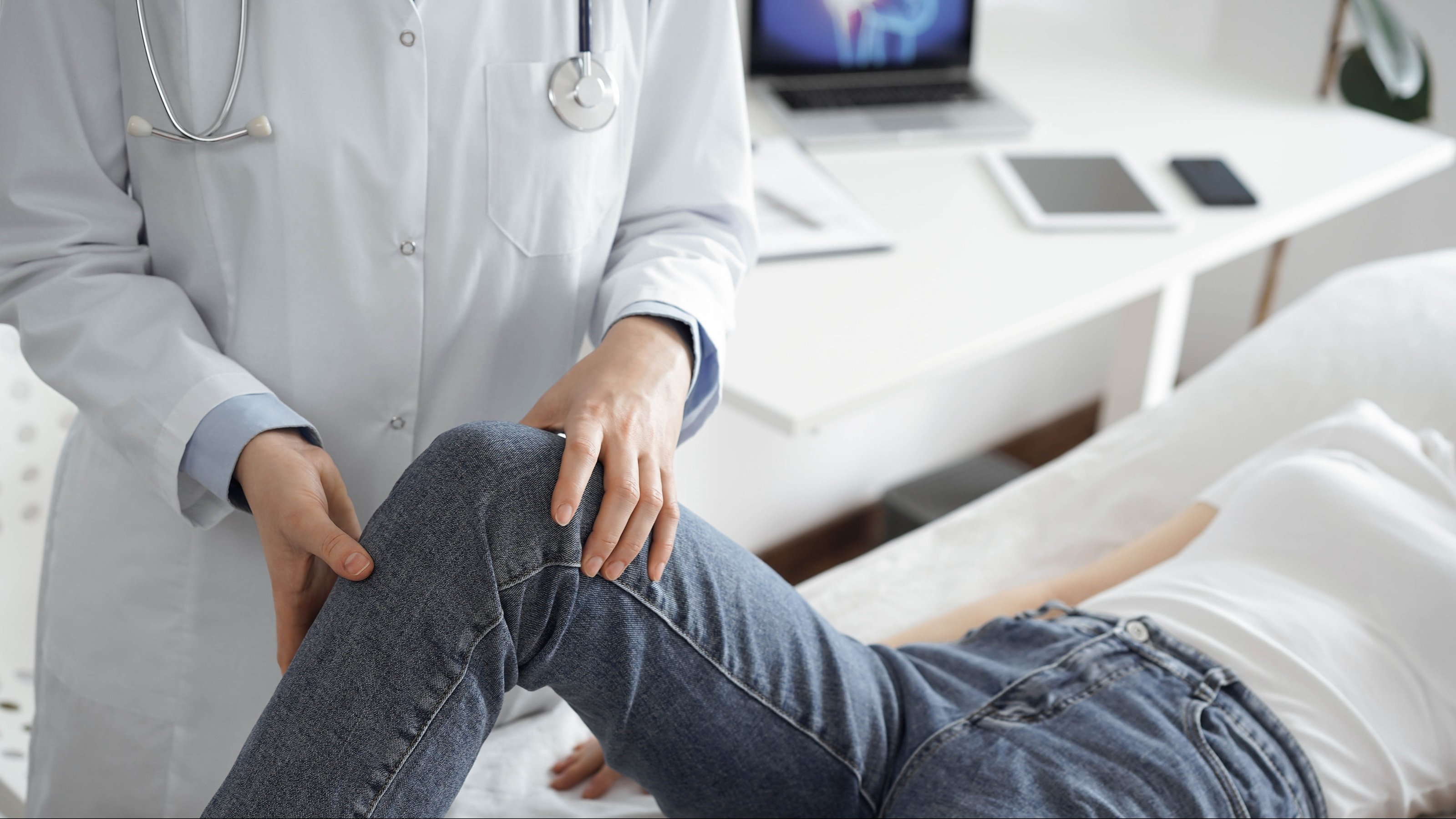 Doctor and patient are at the medical inspection in clinic