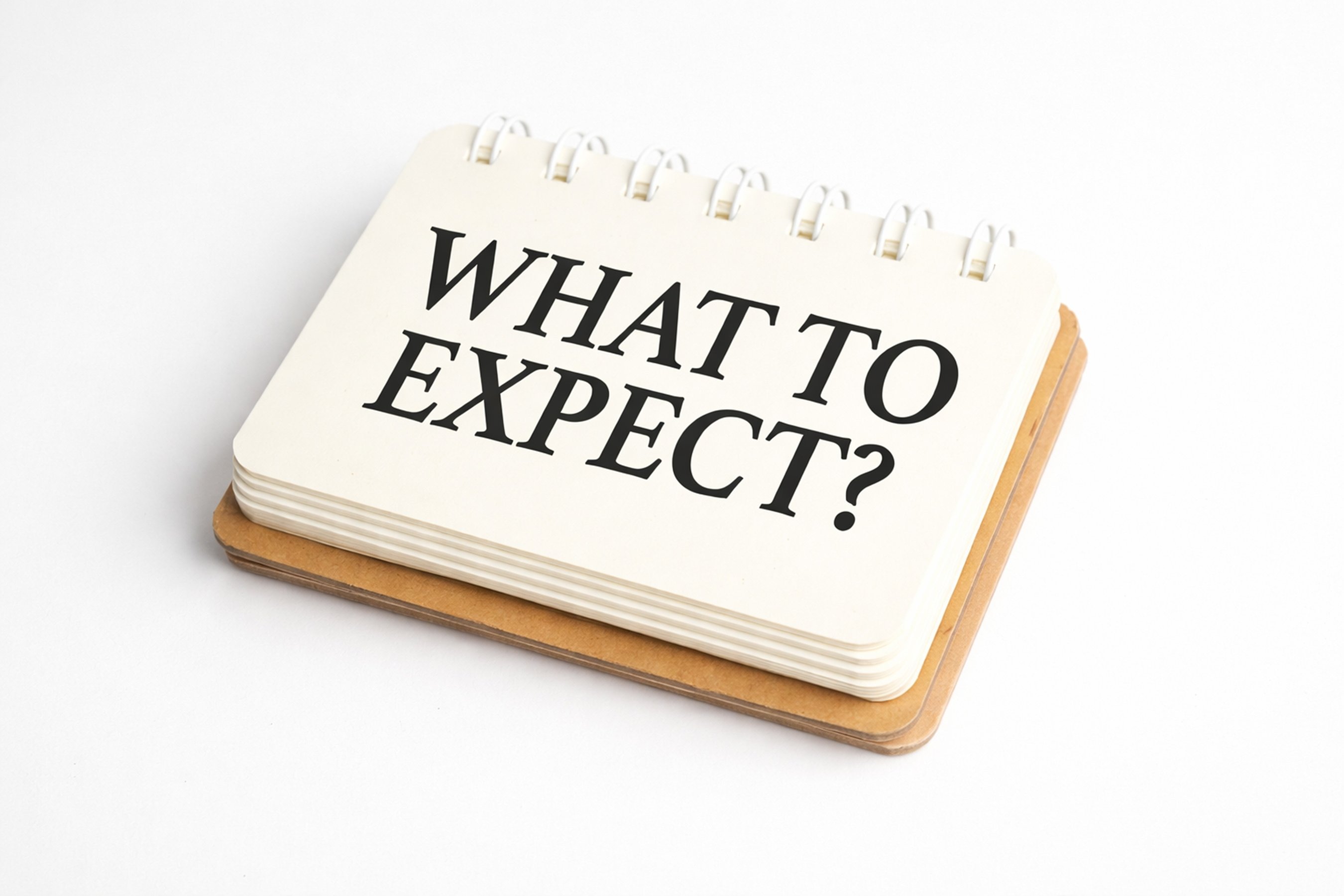 what to expect text on a notepad