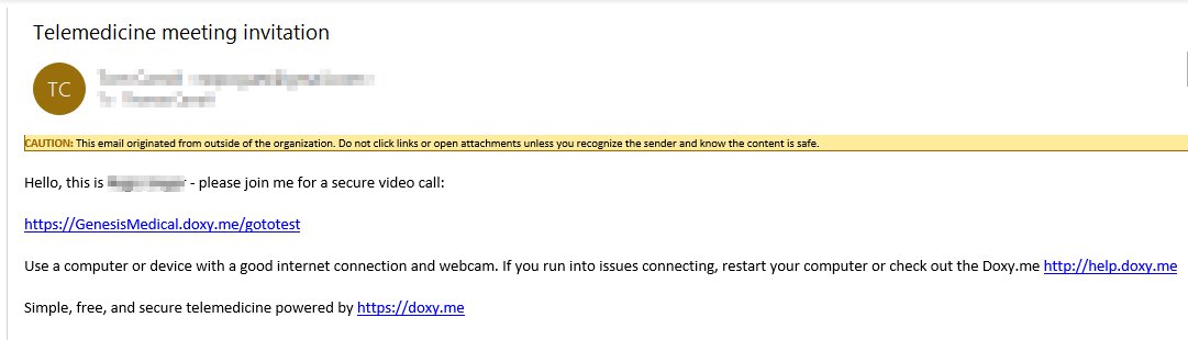 Telemedicine Invitation Email