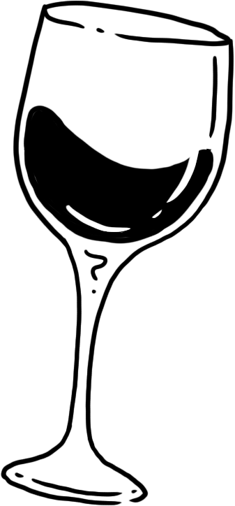 drawn wine glass