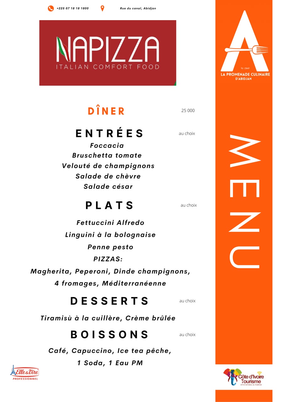 Menu Diner Promenade culinaire