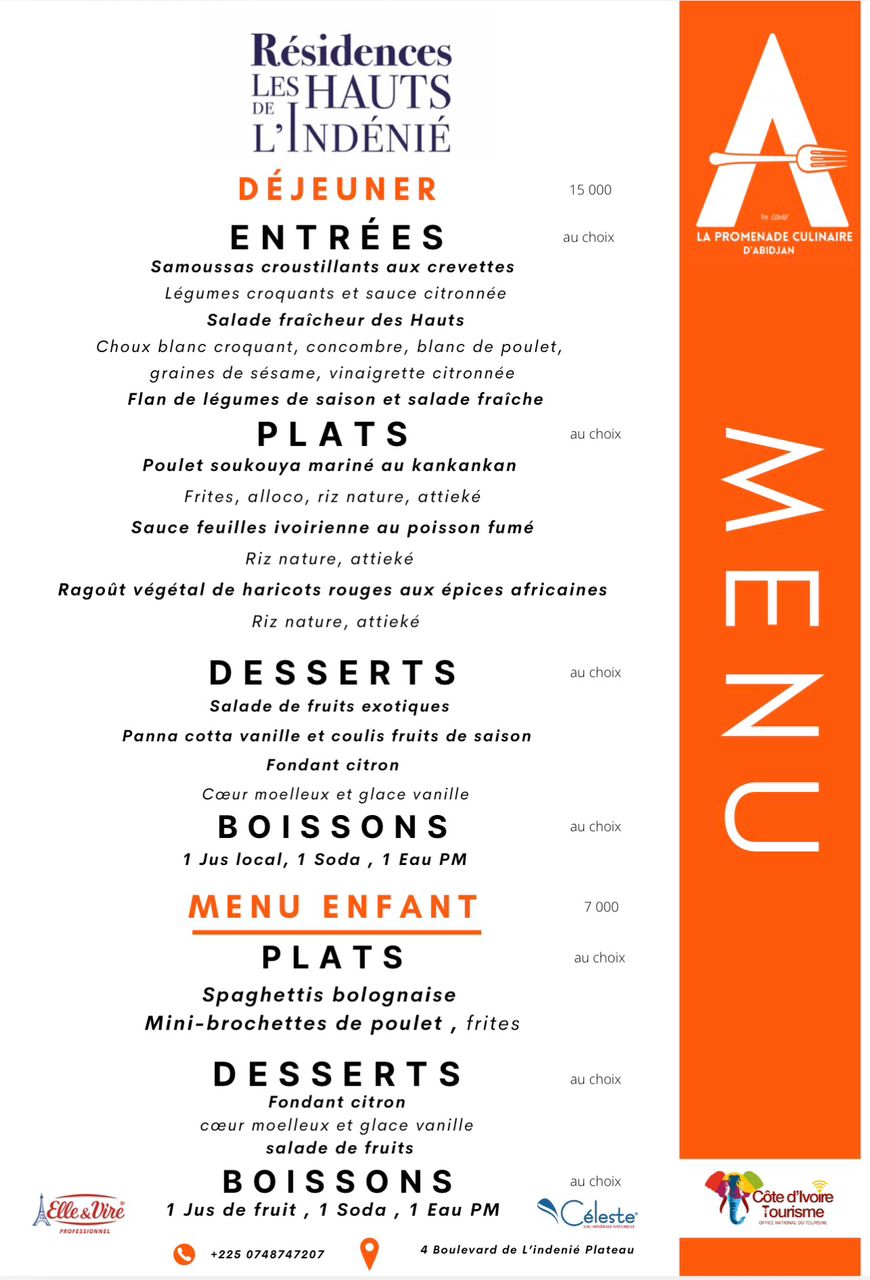 Menu Déjeuner Promenade culinaire
