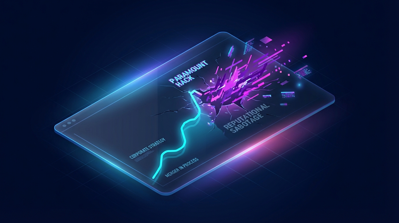 A stock ticker line turning into a jagged digital glitch