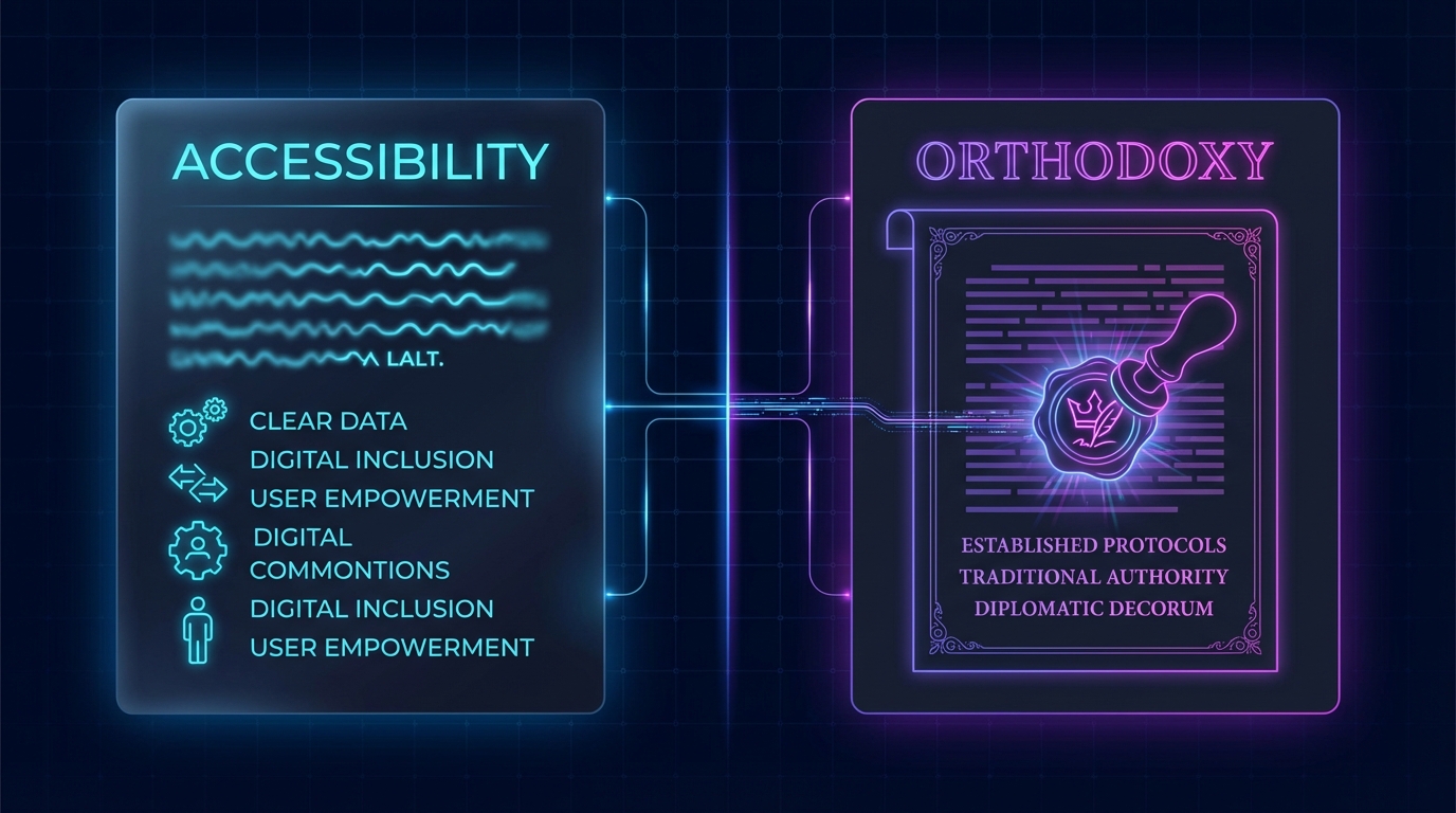 A split screen showing a blurred document becoming clear on one side, and a document gaining a wax seal on the other