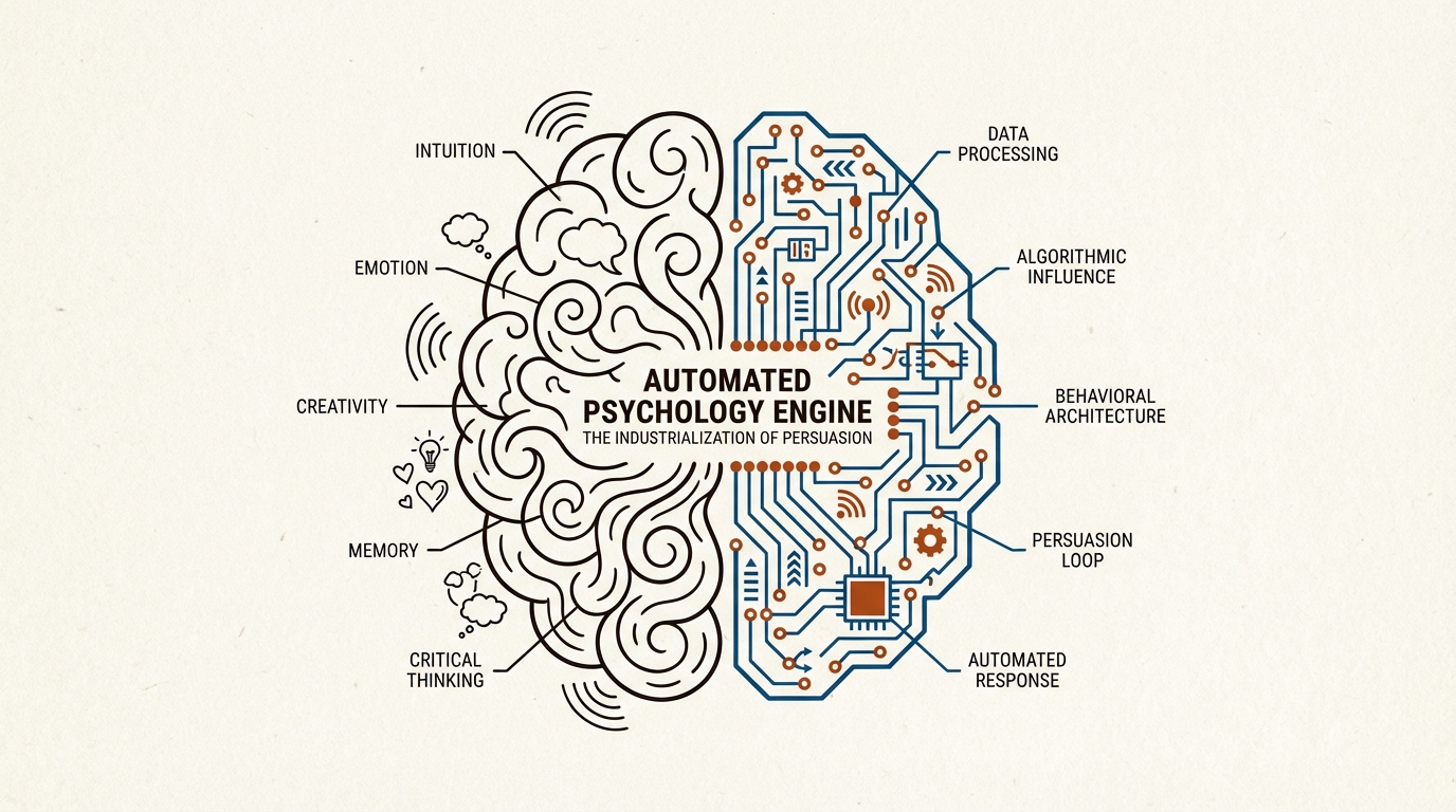 Digital schematic of a brain merging with a circuit board