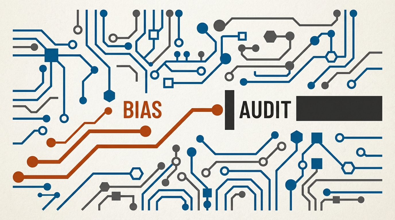A digital blueprint showing a circuit board where one path is labeled "Bias" and is being